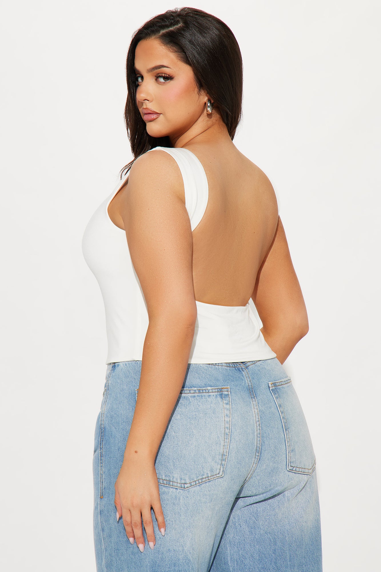 Destiny Double Lined Backless Top - White - Image 6