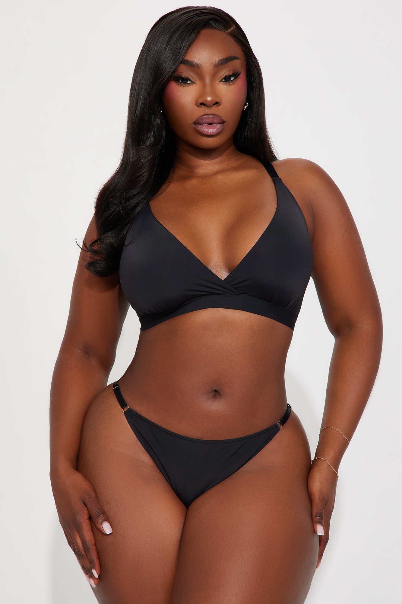 Nova Microfiber Triangle Bralette - Black - Image 5