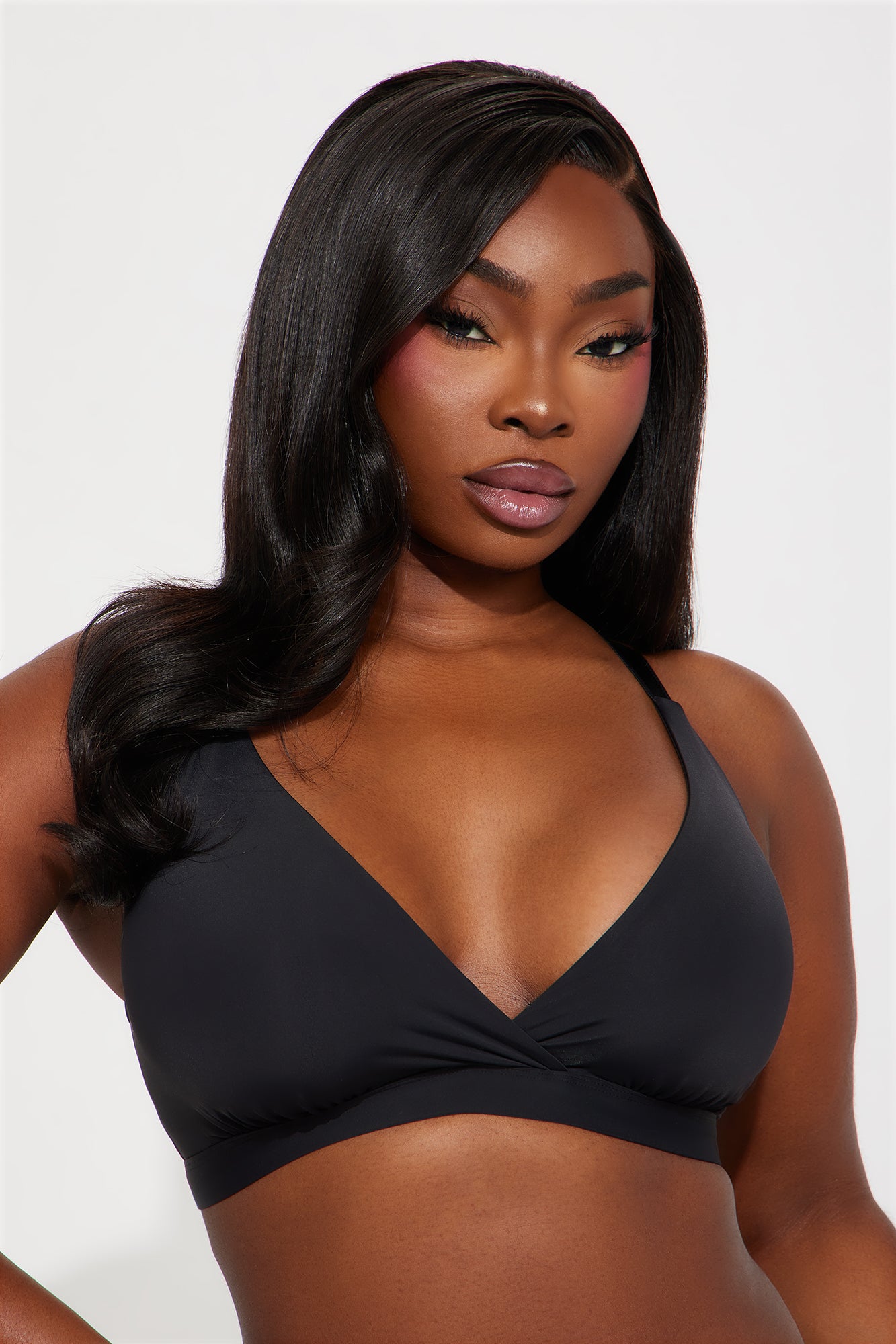 Nova Microfiber Triangle Bralette - Black - Image 4