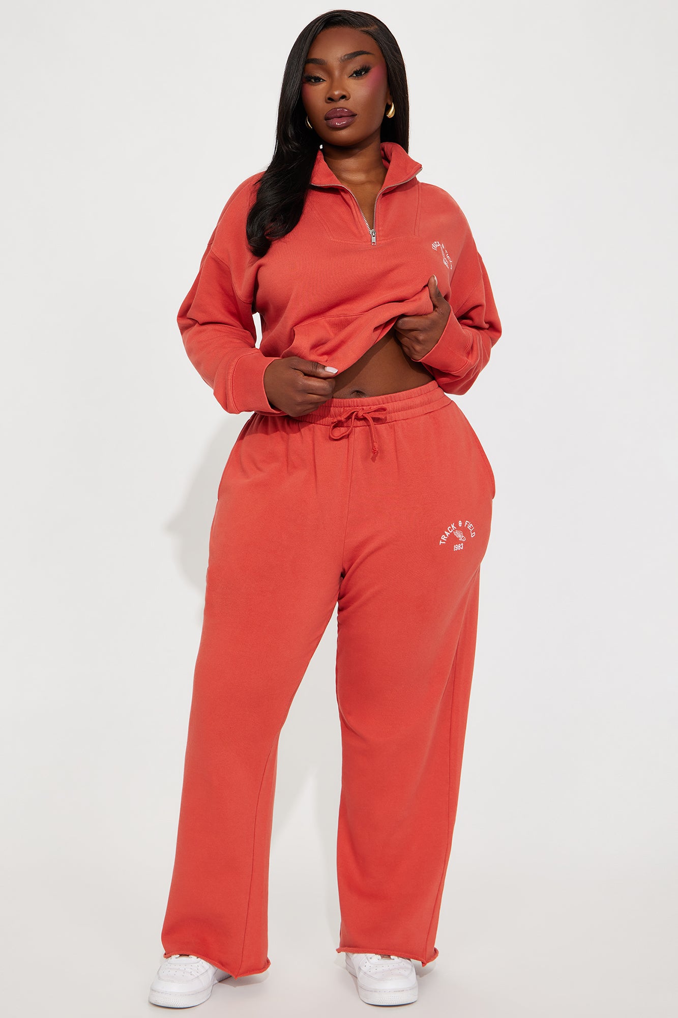 Après Ski Club″ Wide Leg Sweatpants - Rust - Image 4