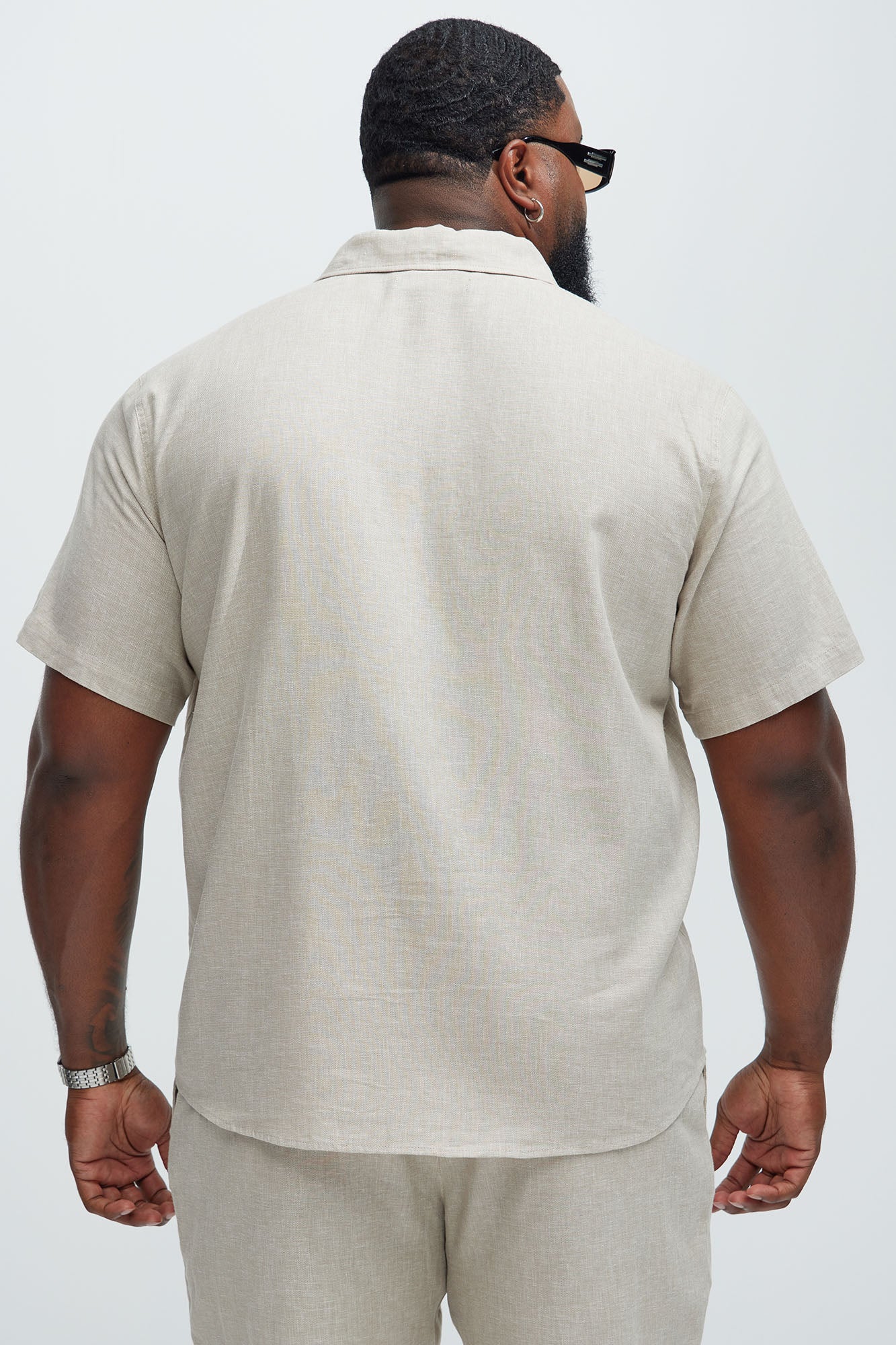 Bahamas Linen Classic Button Up Shirt - Stone - Image 7