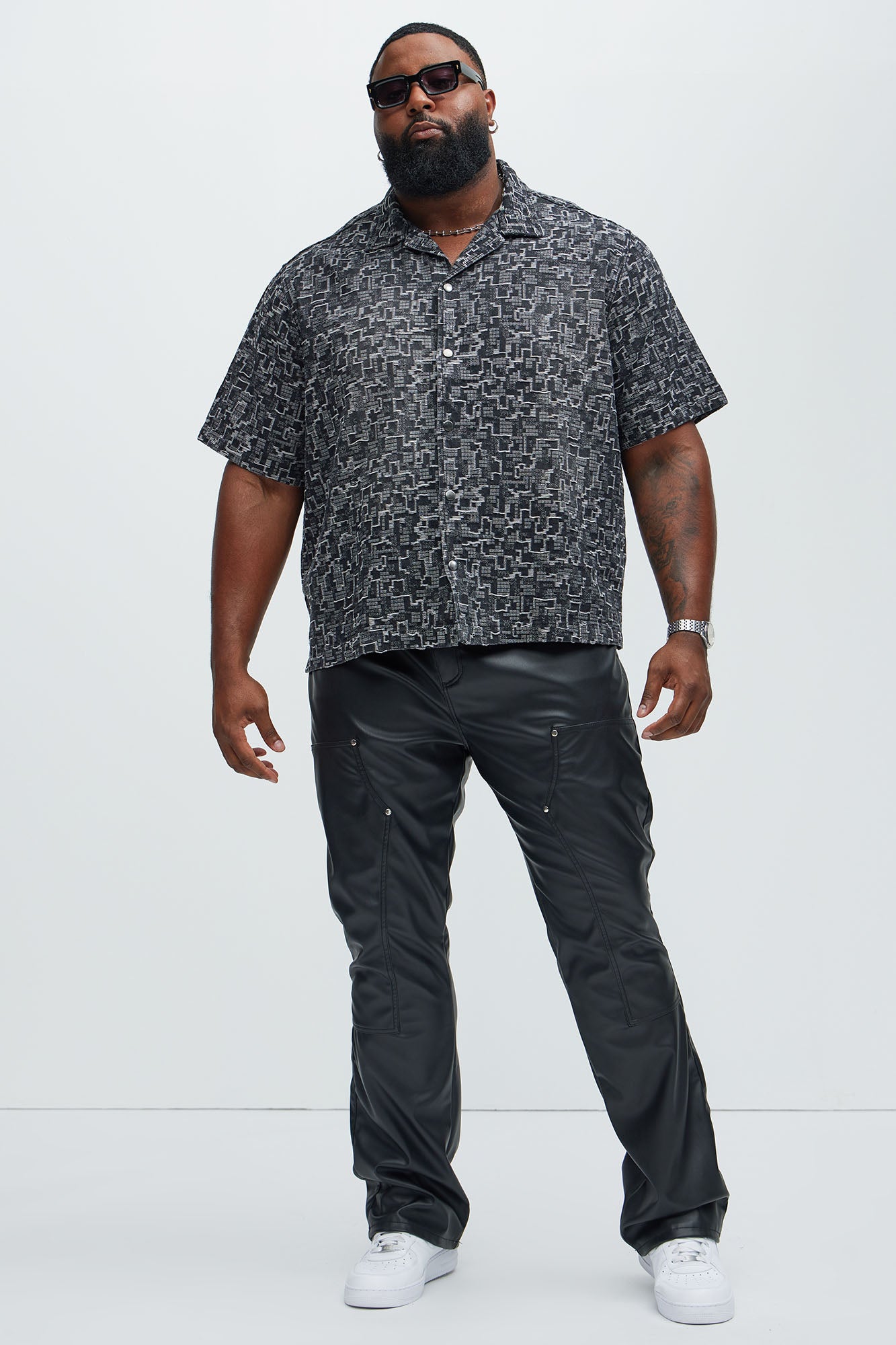 Arrow Jacquard Shirt - Black Wash - Image 6