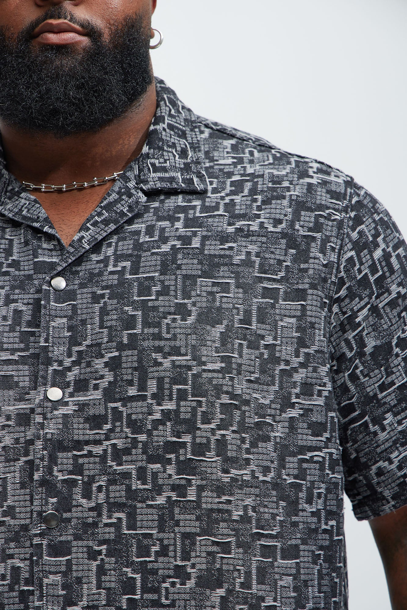 Arrow Jacquard Shirt - Black Wash - Image 7