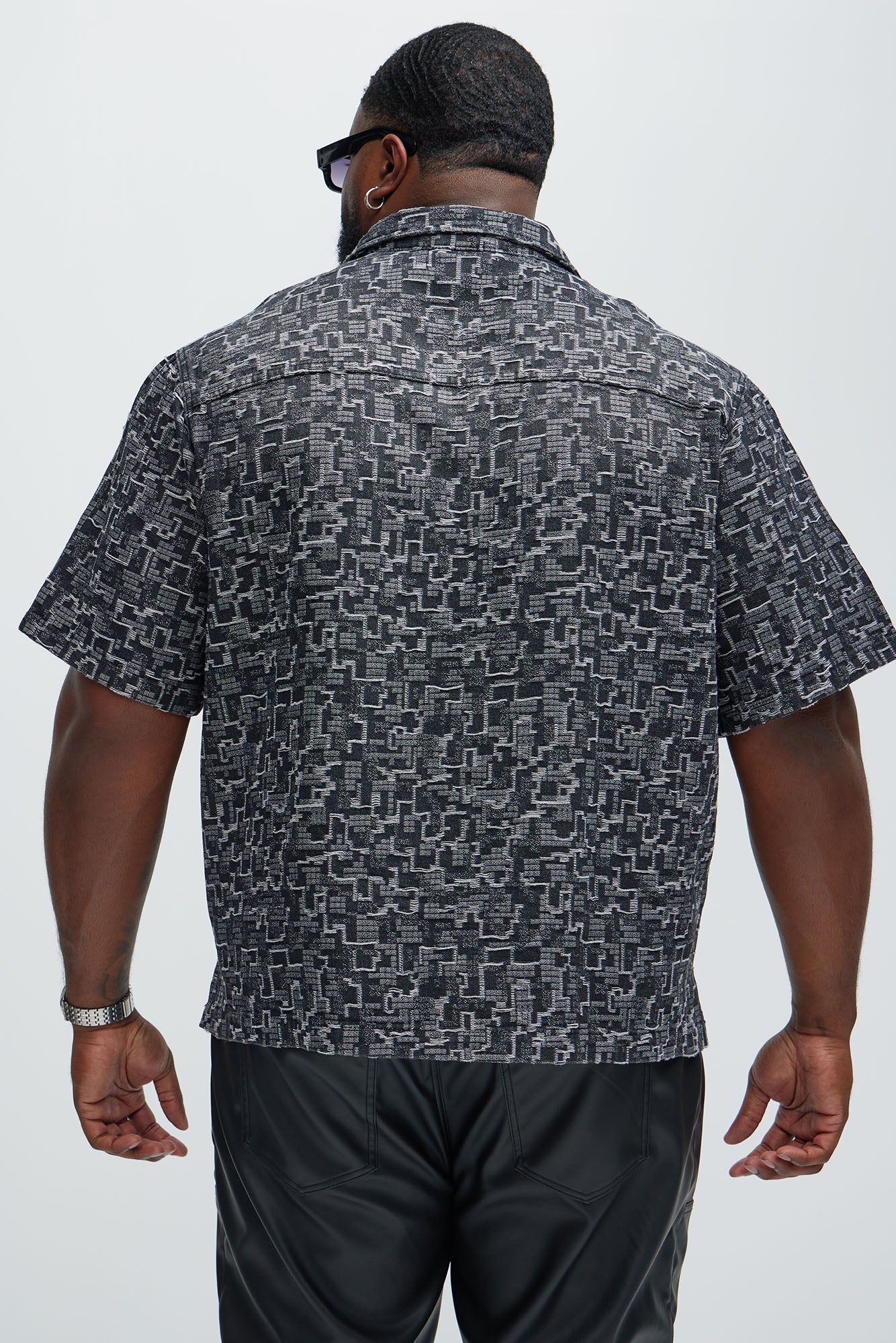 Arrow Jacquard Shirt - Black Wash - Image 8