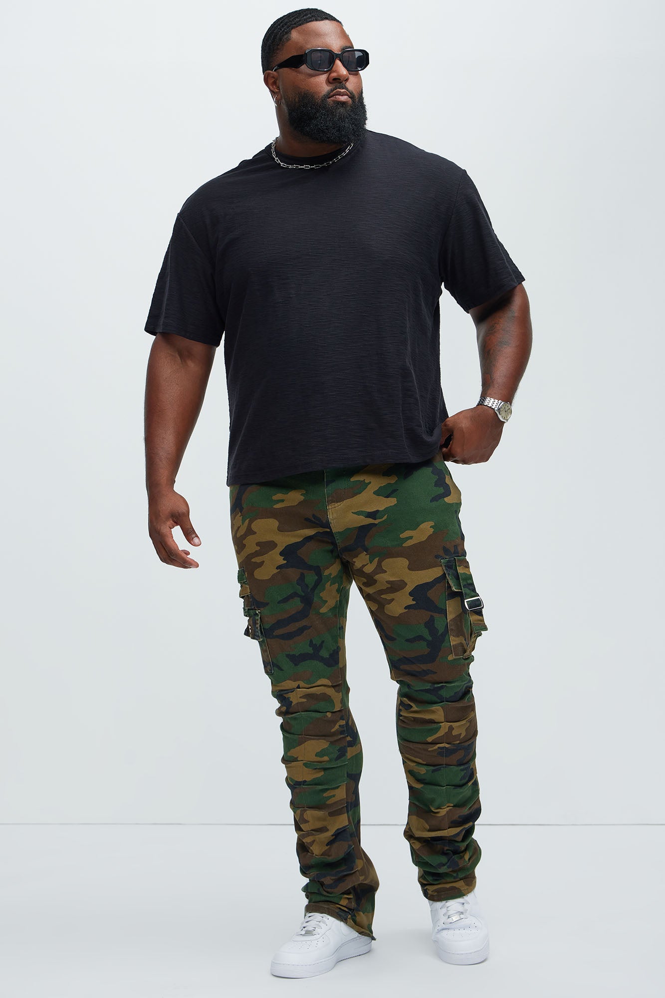 Asher Slub Texture Short Sleeve Tee - Black - Image 6