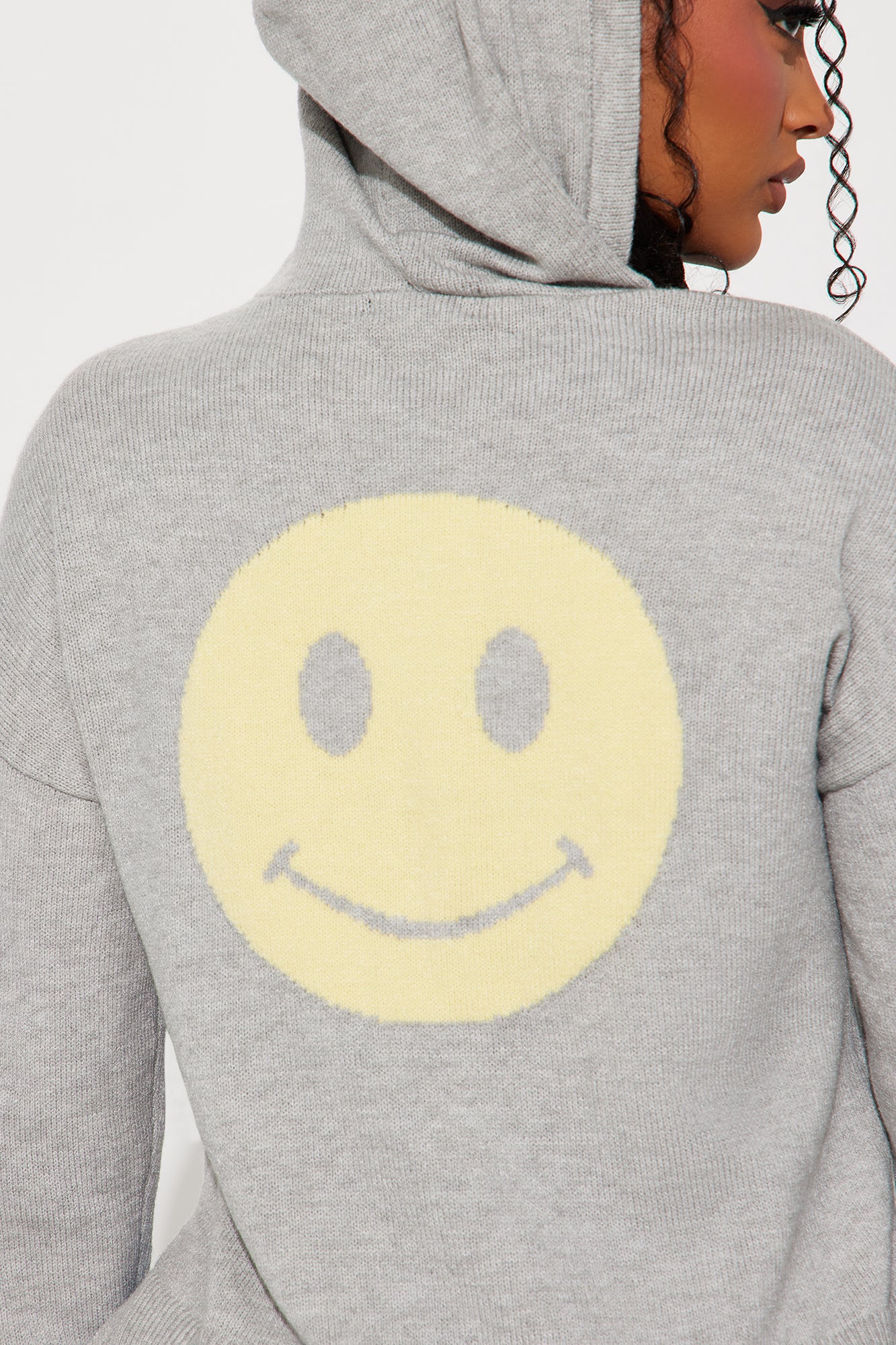 All Smiles Here Hooded Sweater - Grey/combo - Image 5