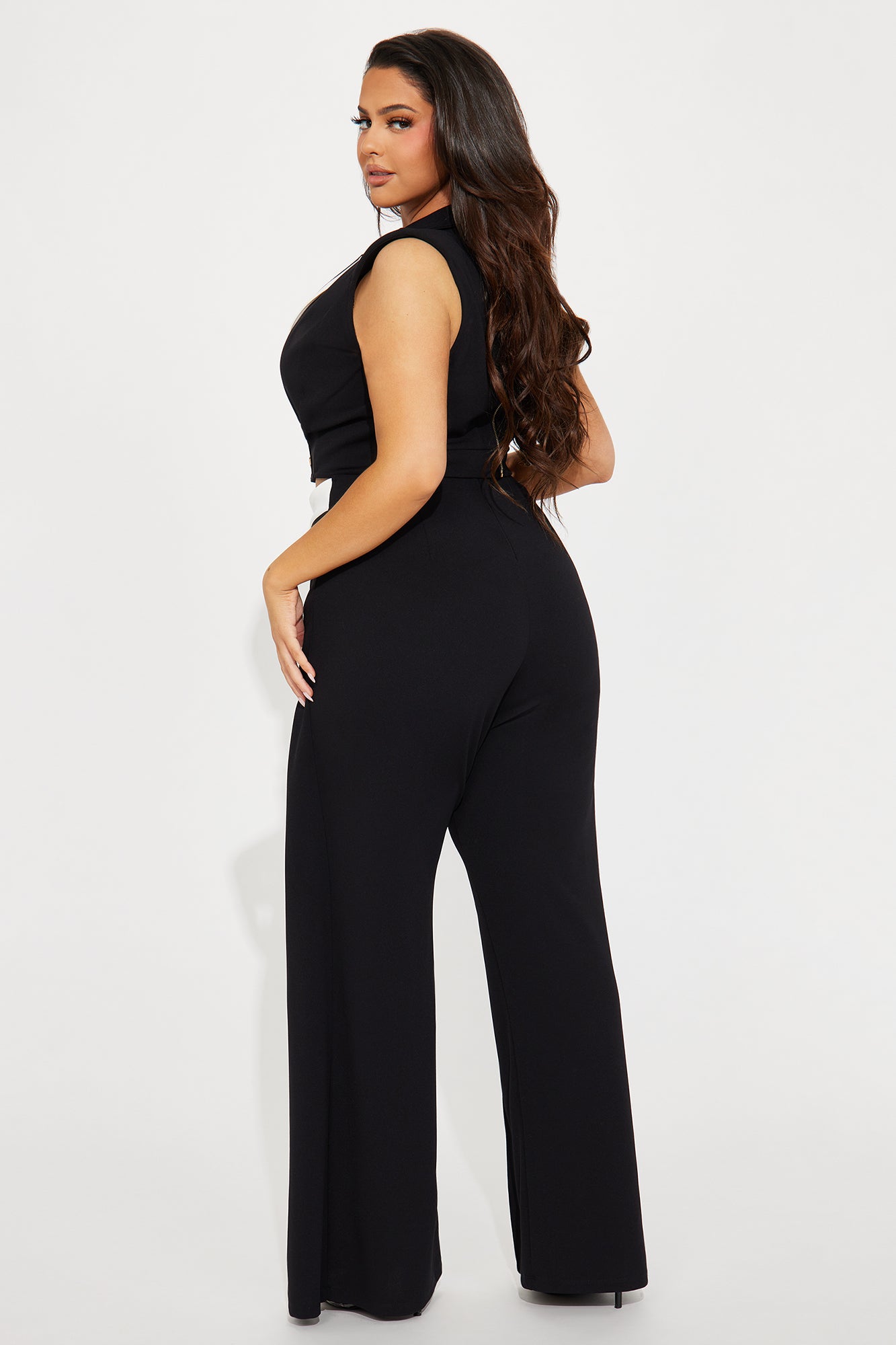 Amelia Vest Pant Set - Black/White - Image 7