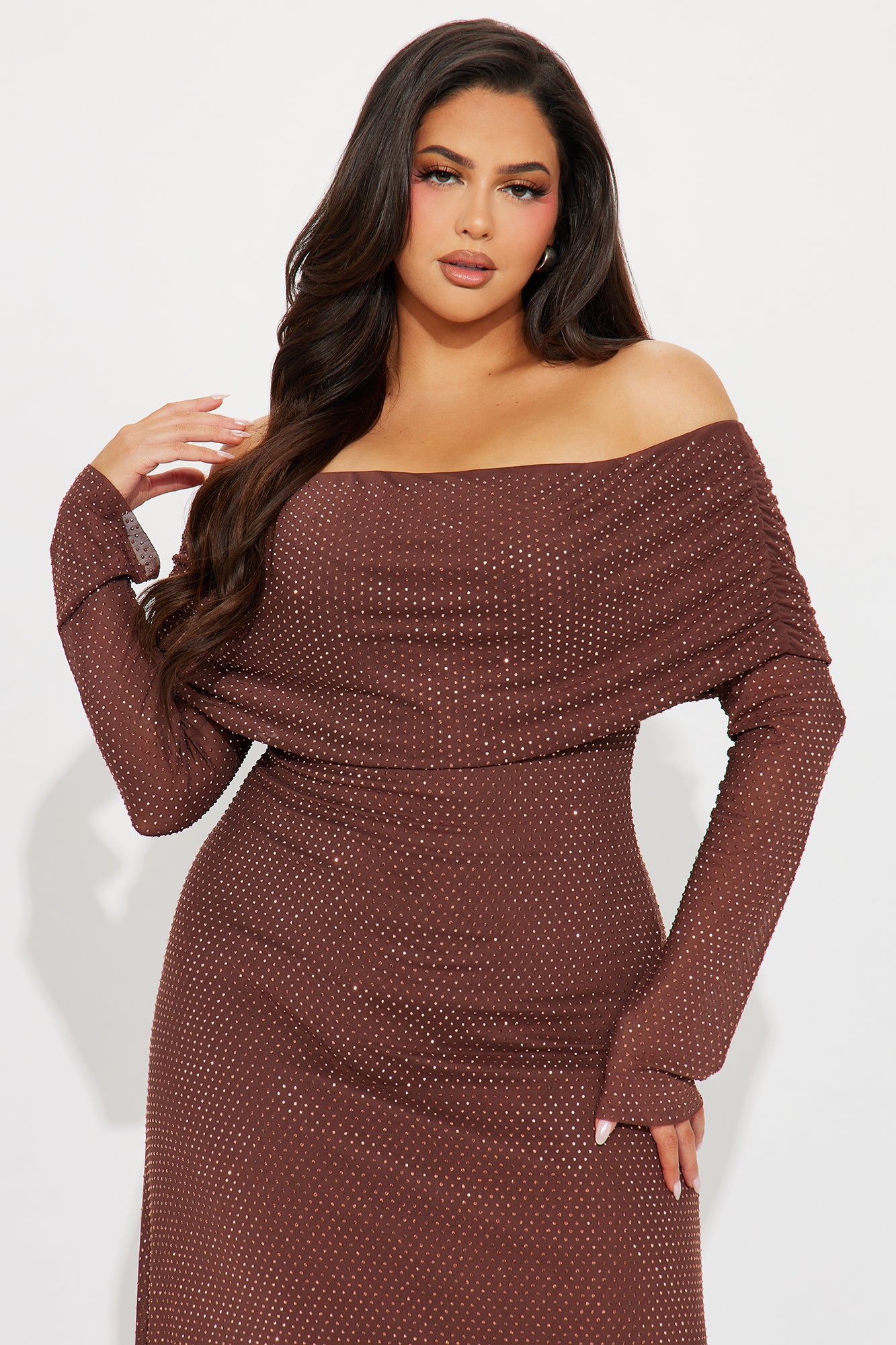 Austin Embellished Maxi Dress - Chocolate - Image 7