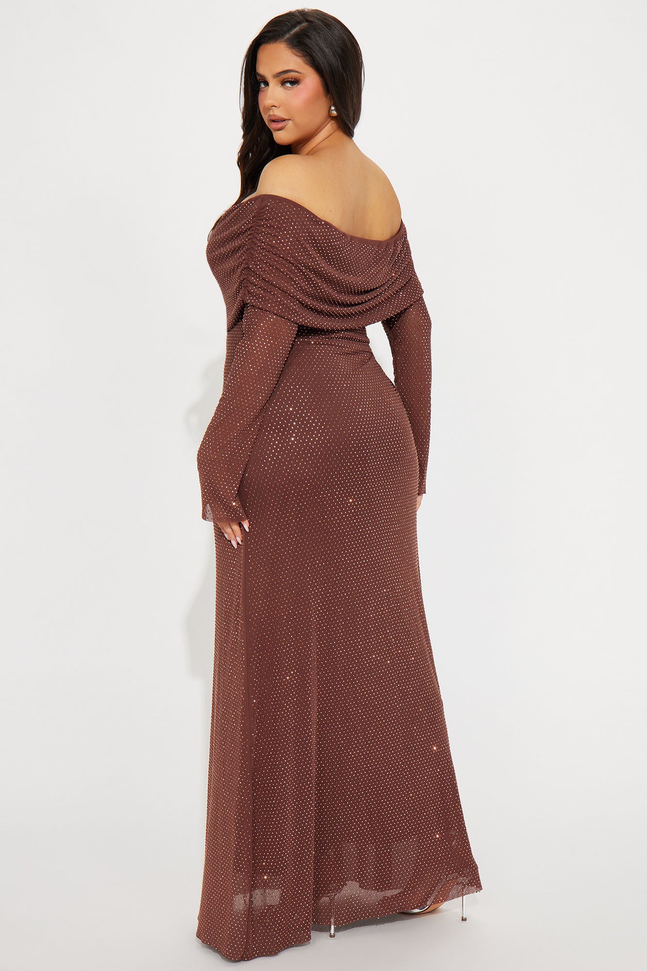 Austin Embellished Maxi Dress - Chocolate - Image 9