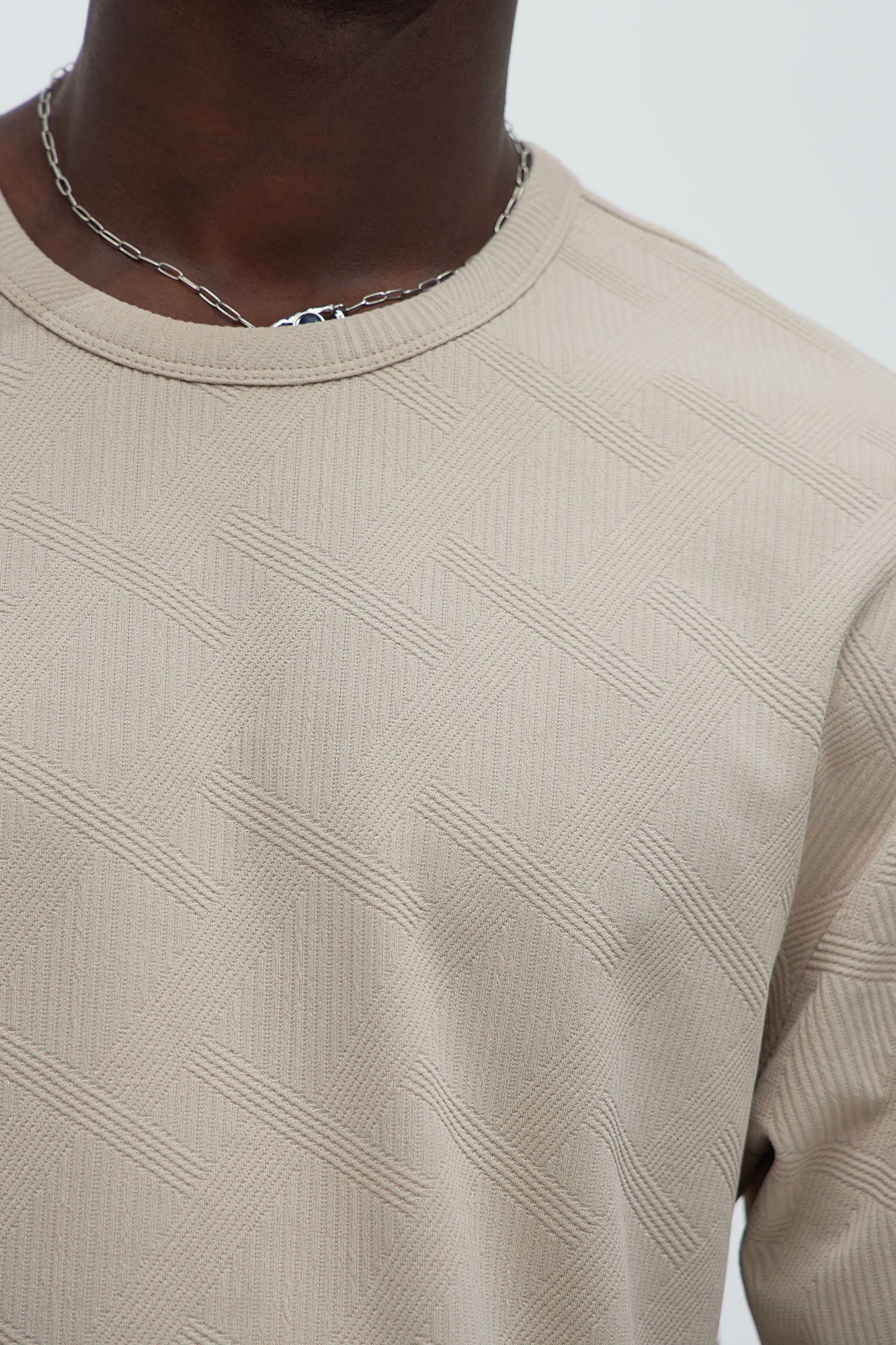 Benji Textured Relaxed Tee - Taupe - Image 3