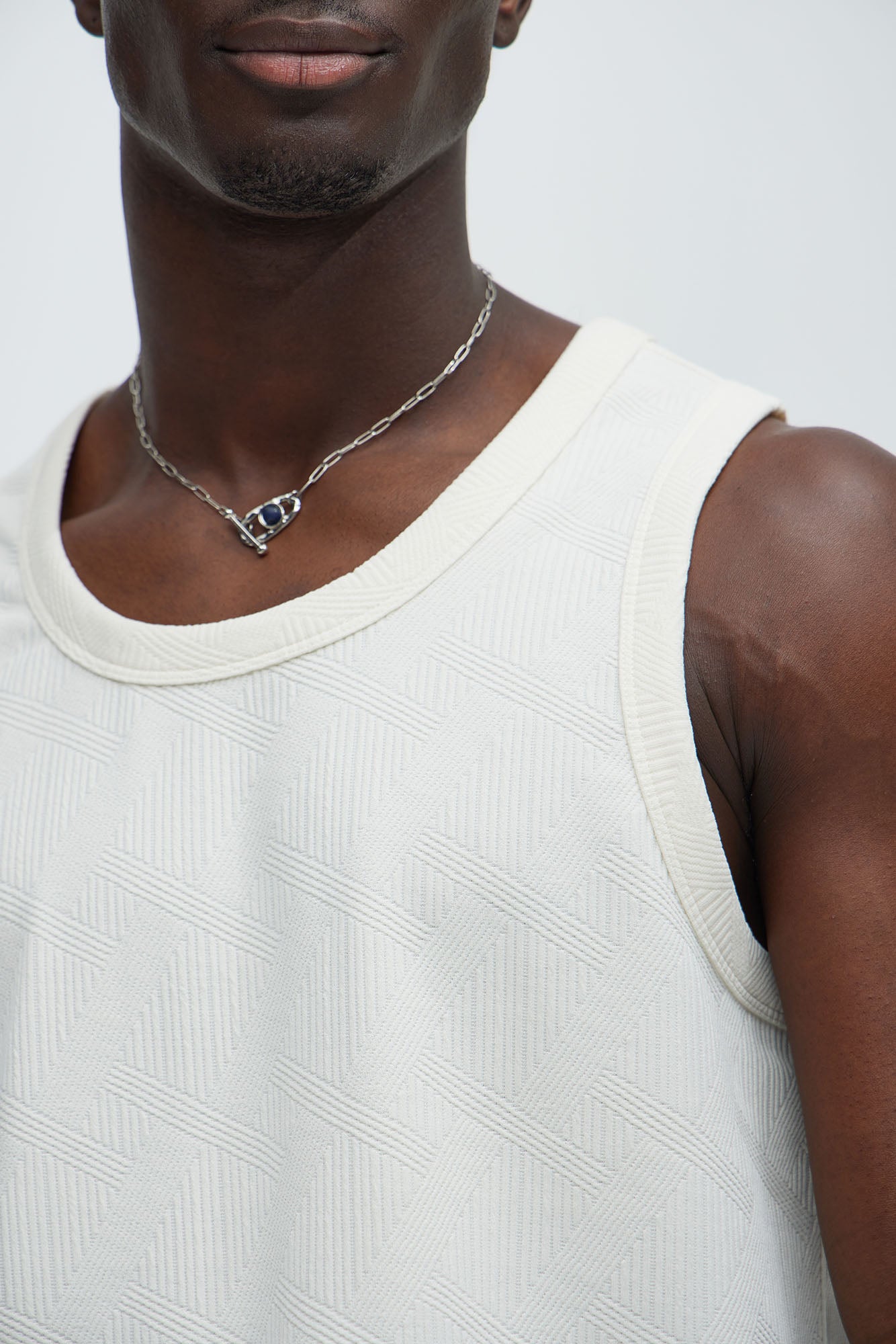 Benji Textured Tank Top - Cream - Image 3