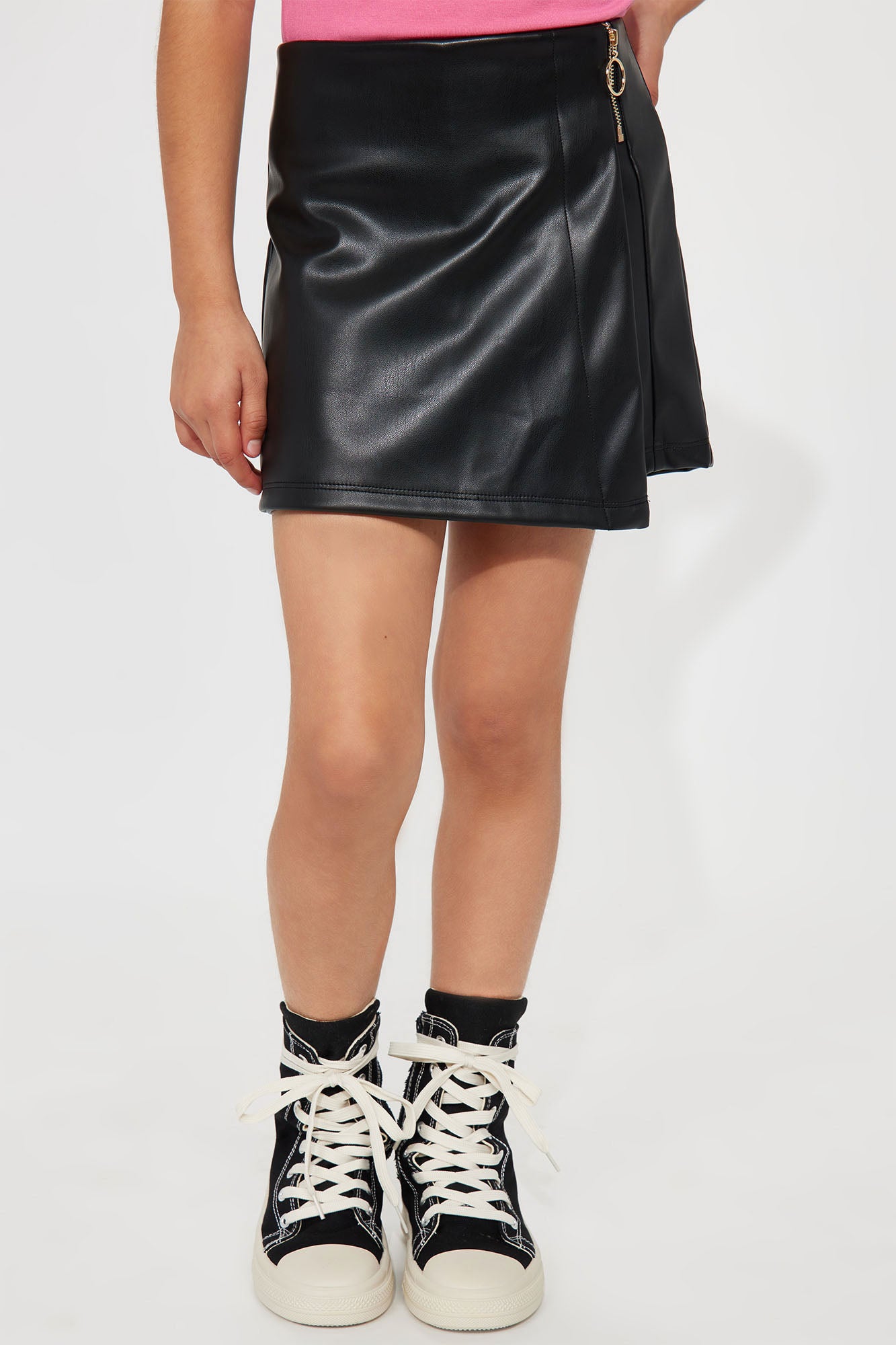 Mini Always Good Faux Leather Skort - Black - Image 3