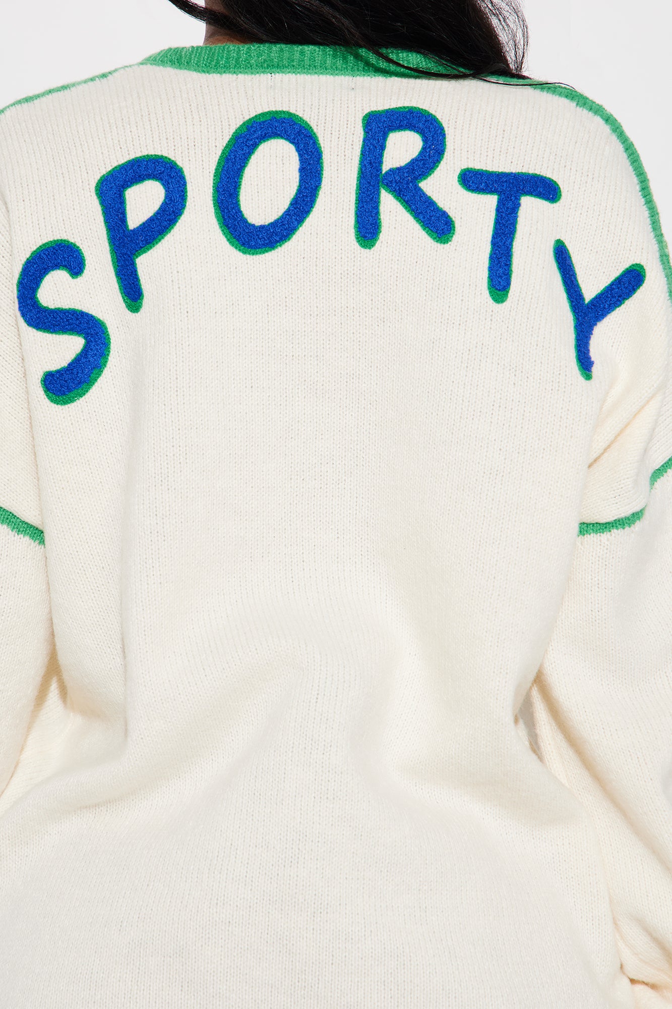 Sporty Oversized Sweater - Kelly Green - Image 4