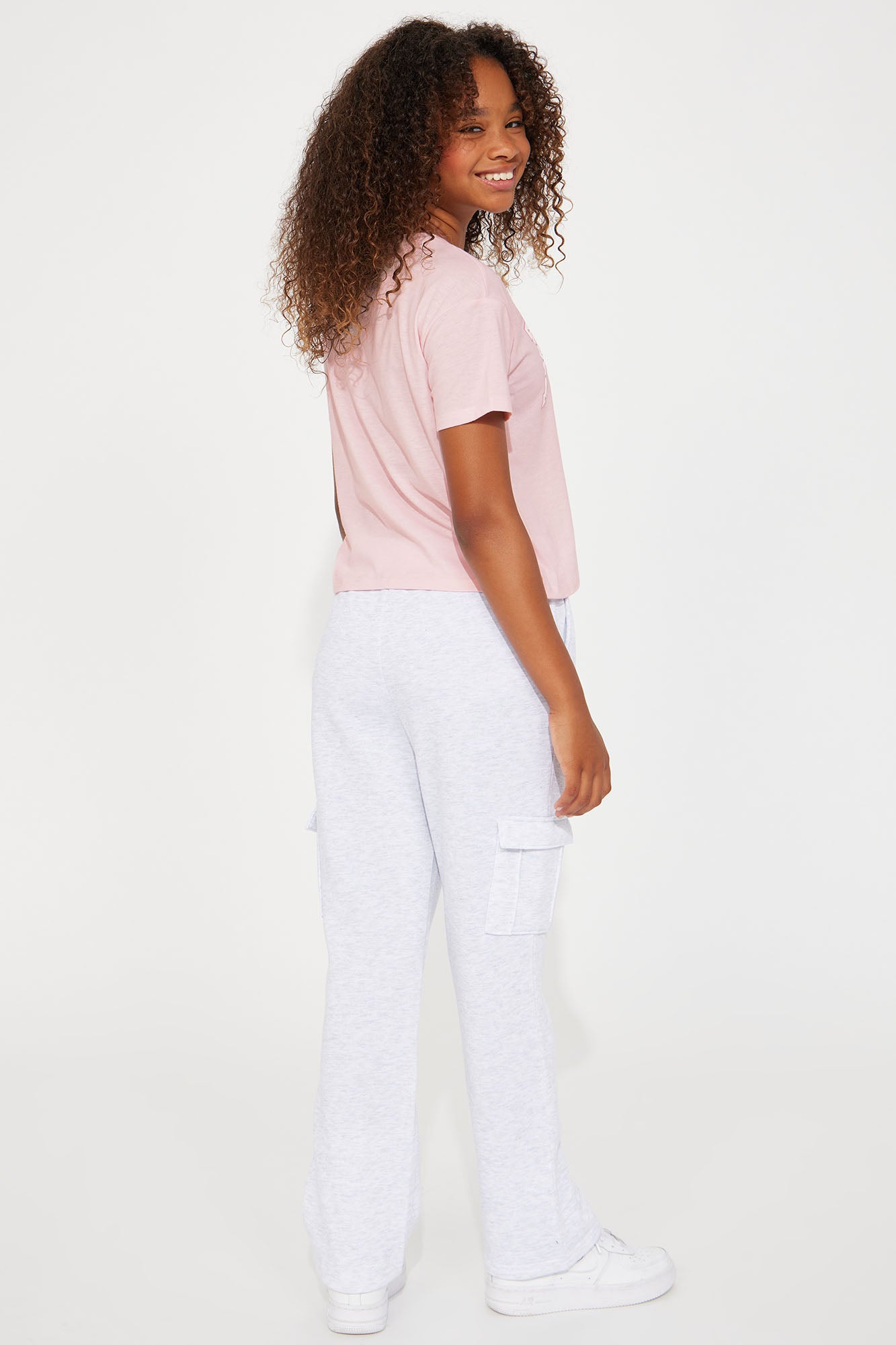 Mini Straight To Paris Fleece Pant Set  - Pink - Image 3