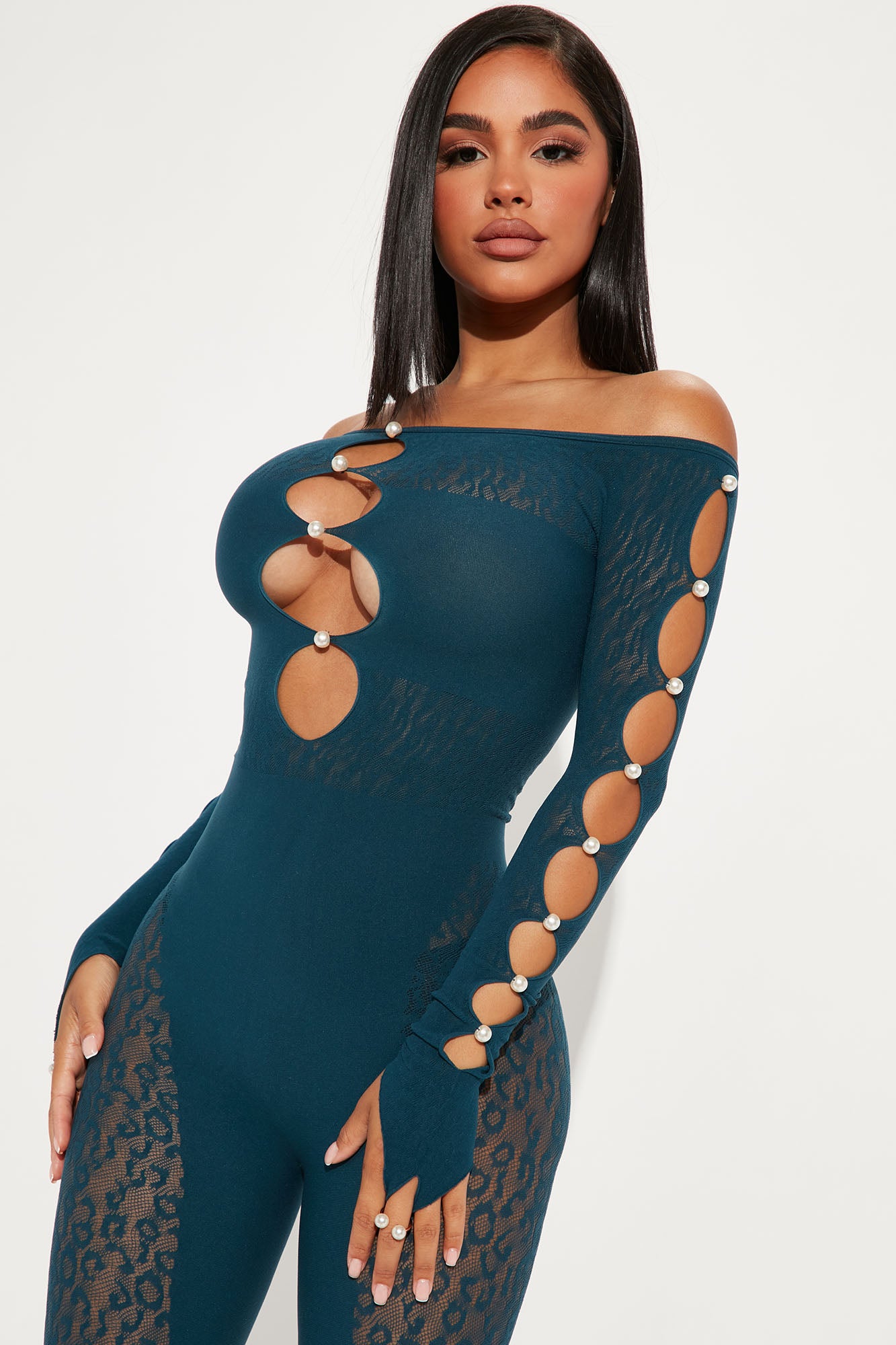 Sierra Seamless Jumpsuit - Teal - Image 5
