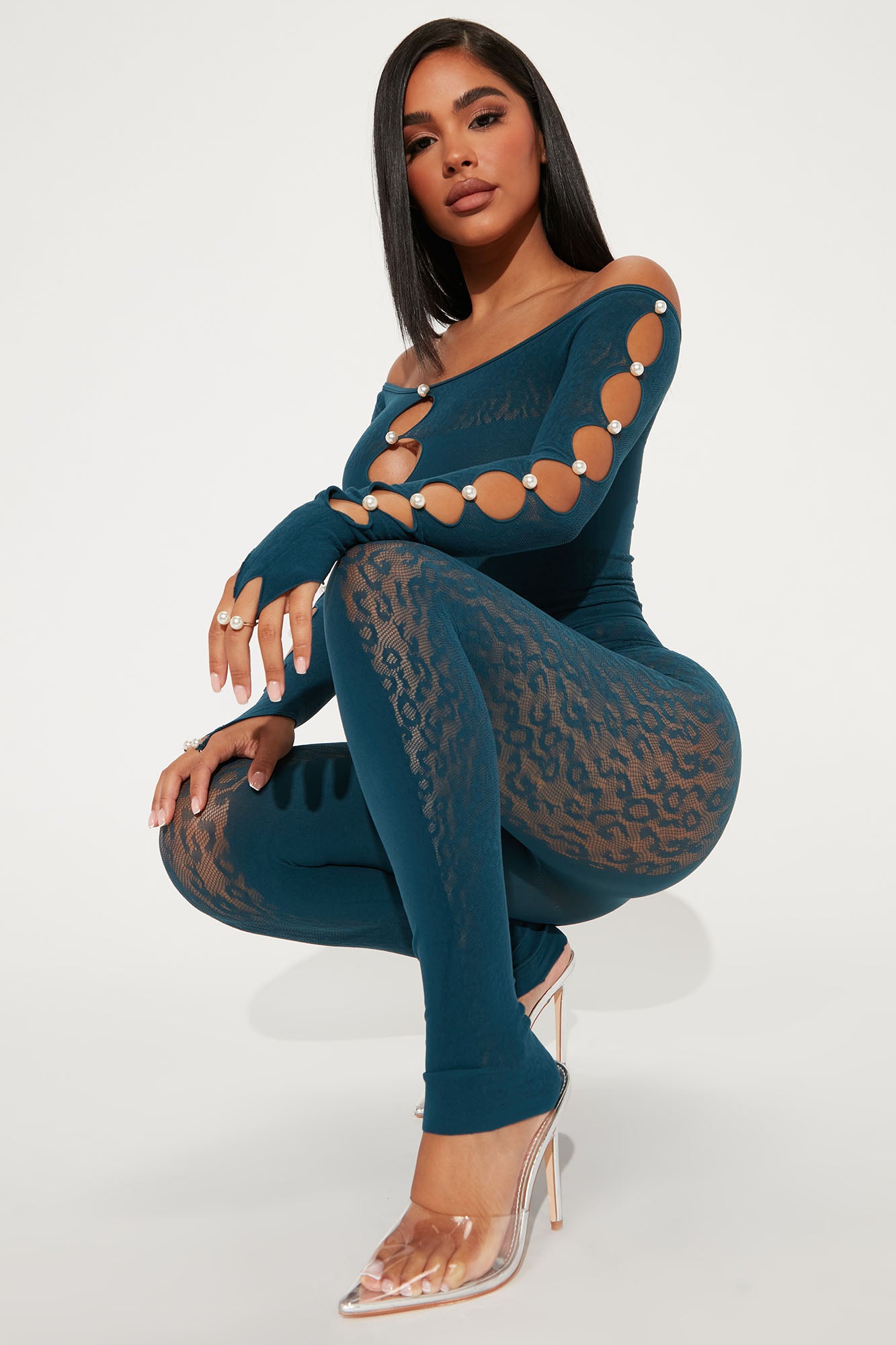 Sierra Seamless Jumpsuit - Teal - Image 3