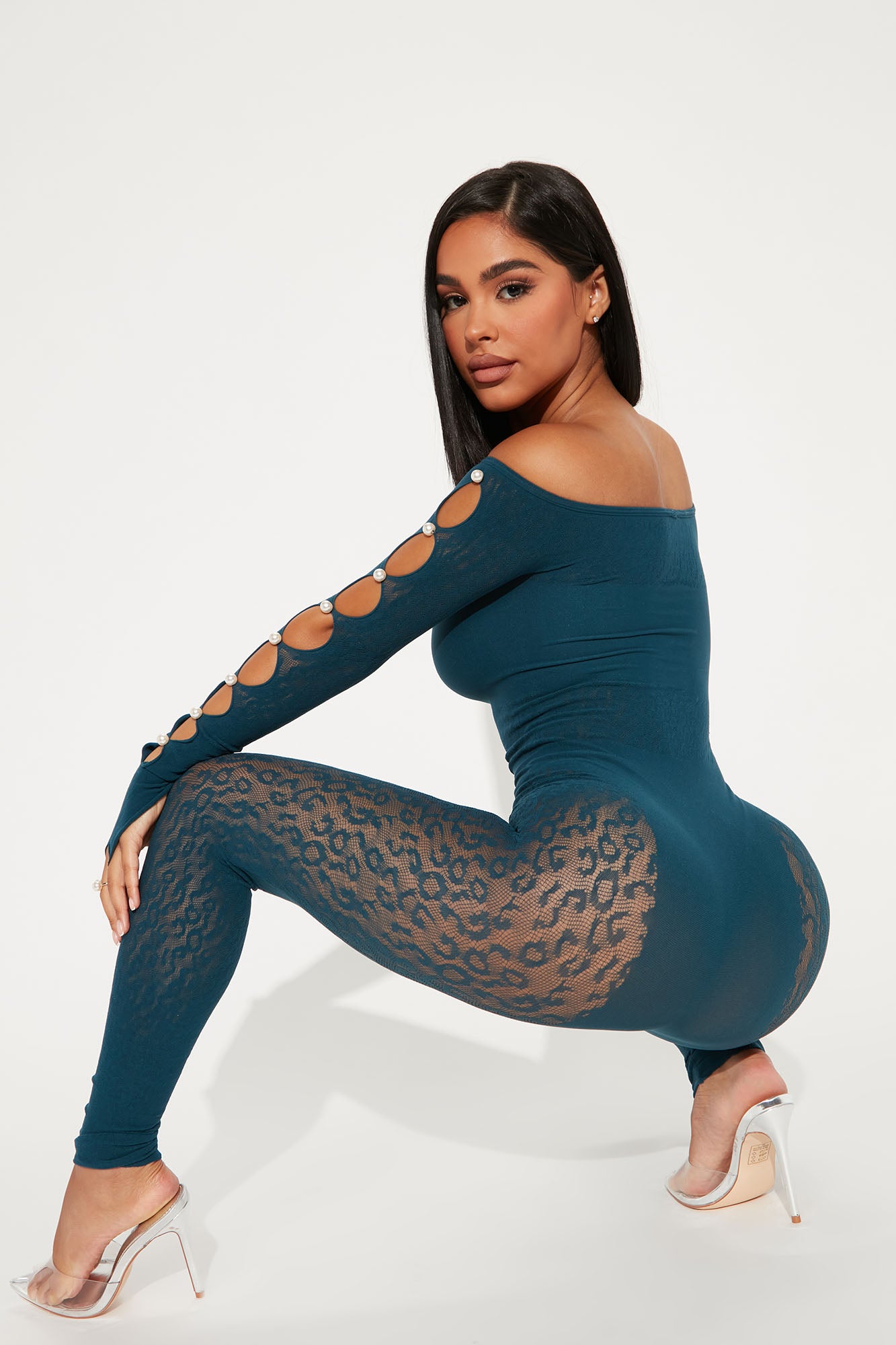 Sierra Seamless Jumpsuit - Teal - Image 4