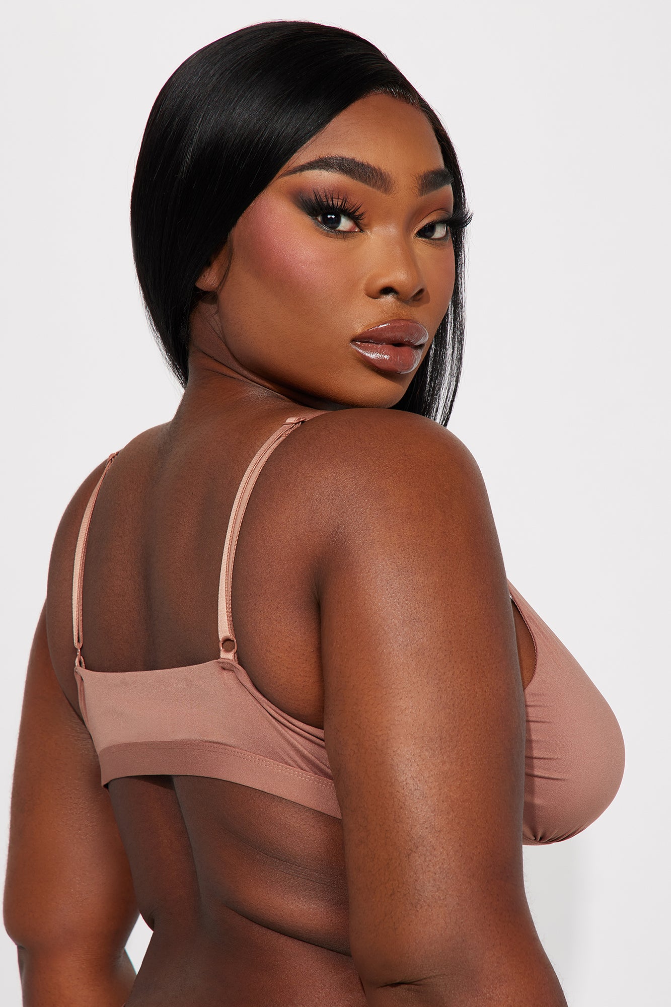 Light As A Feather Microfiber Triangle Bralette - Mocha - Image 6