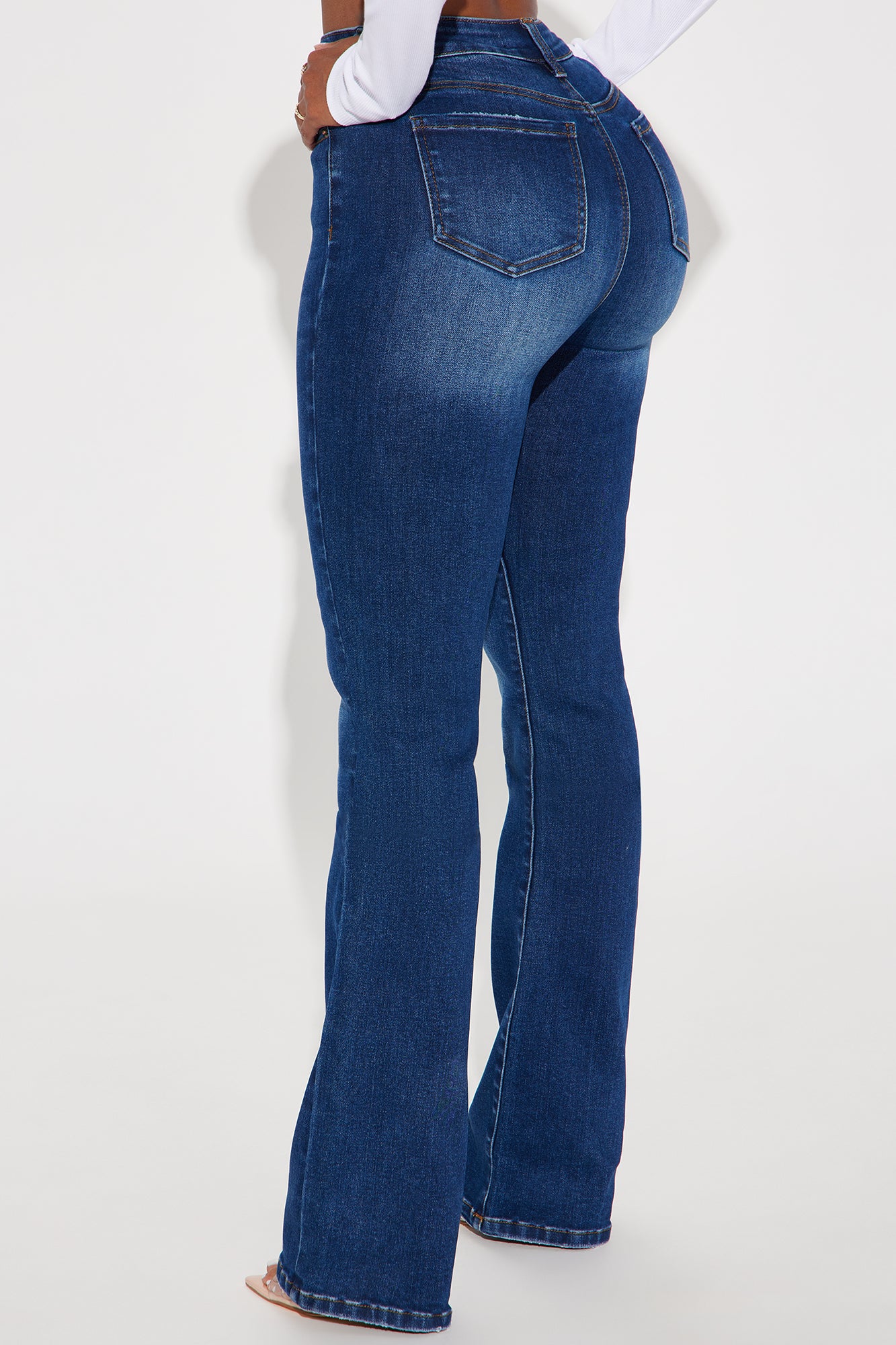 Devyn Stretch Bootcut Jeans - Dark Wash - Image 3