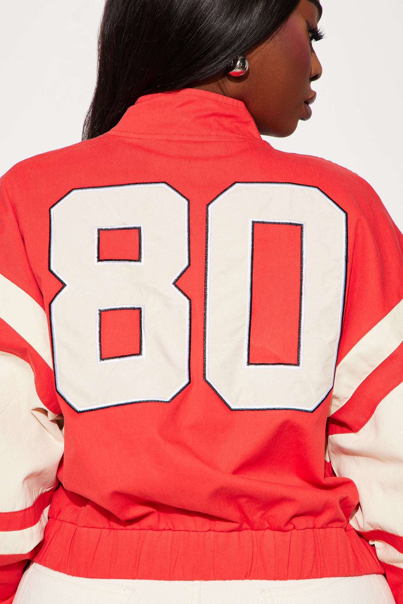 80's Retro Varsity Jacket - Red/combo - Image 10