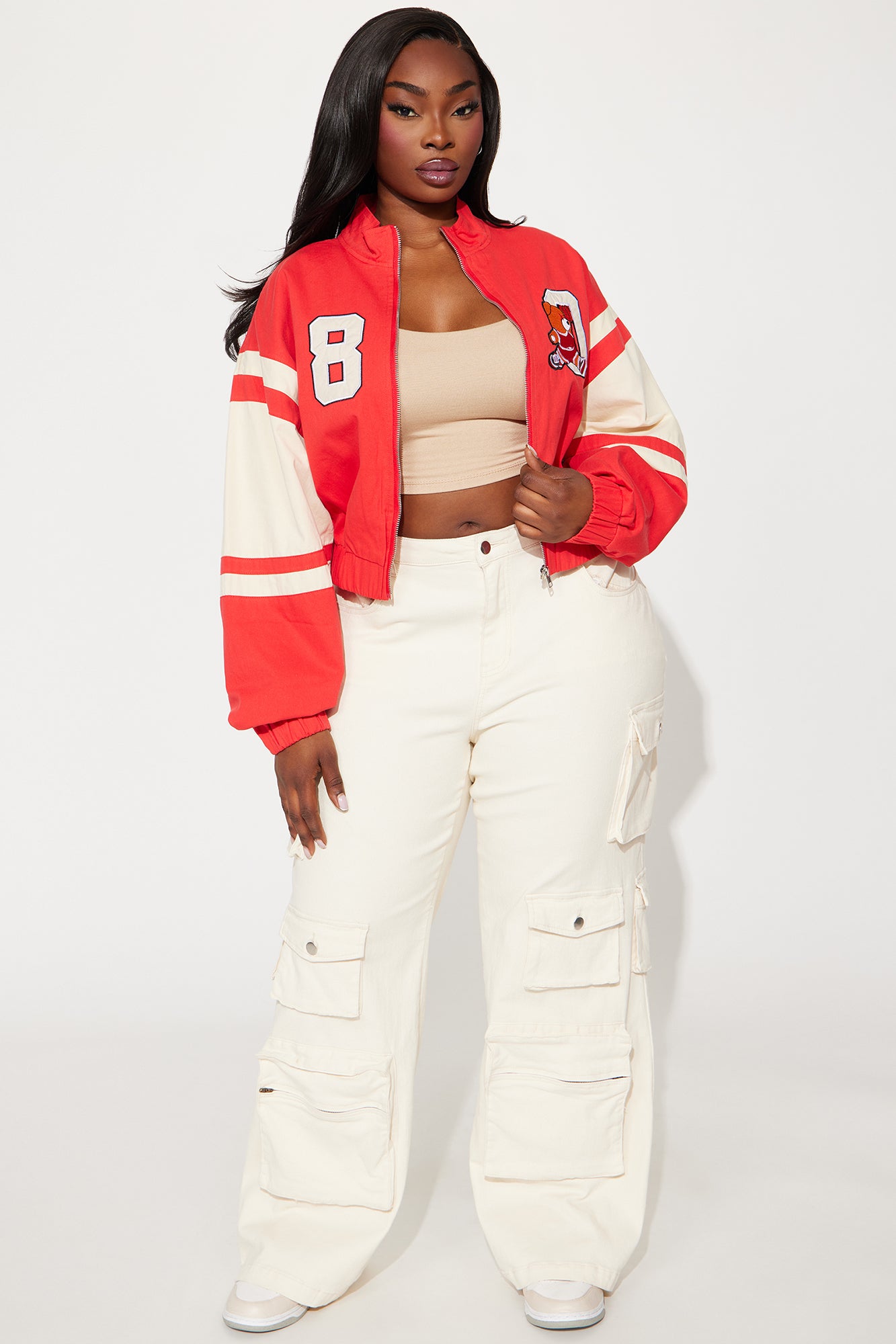 80's Retro Varsity Jacket - Red/combo - Image 7