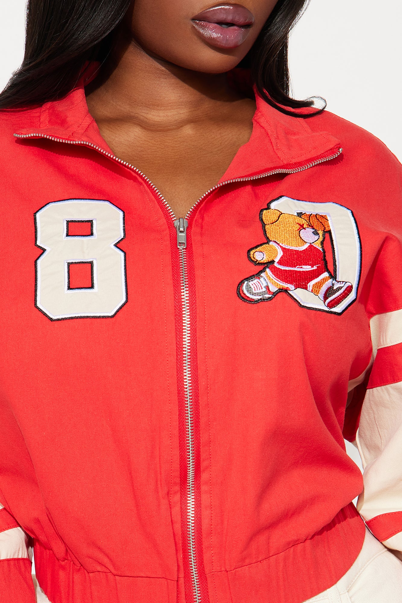 80's Retro Varsity Jacket - Red/combo - Image 8