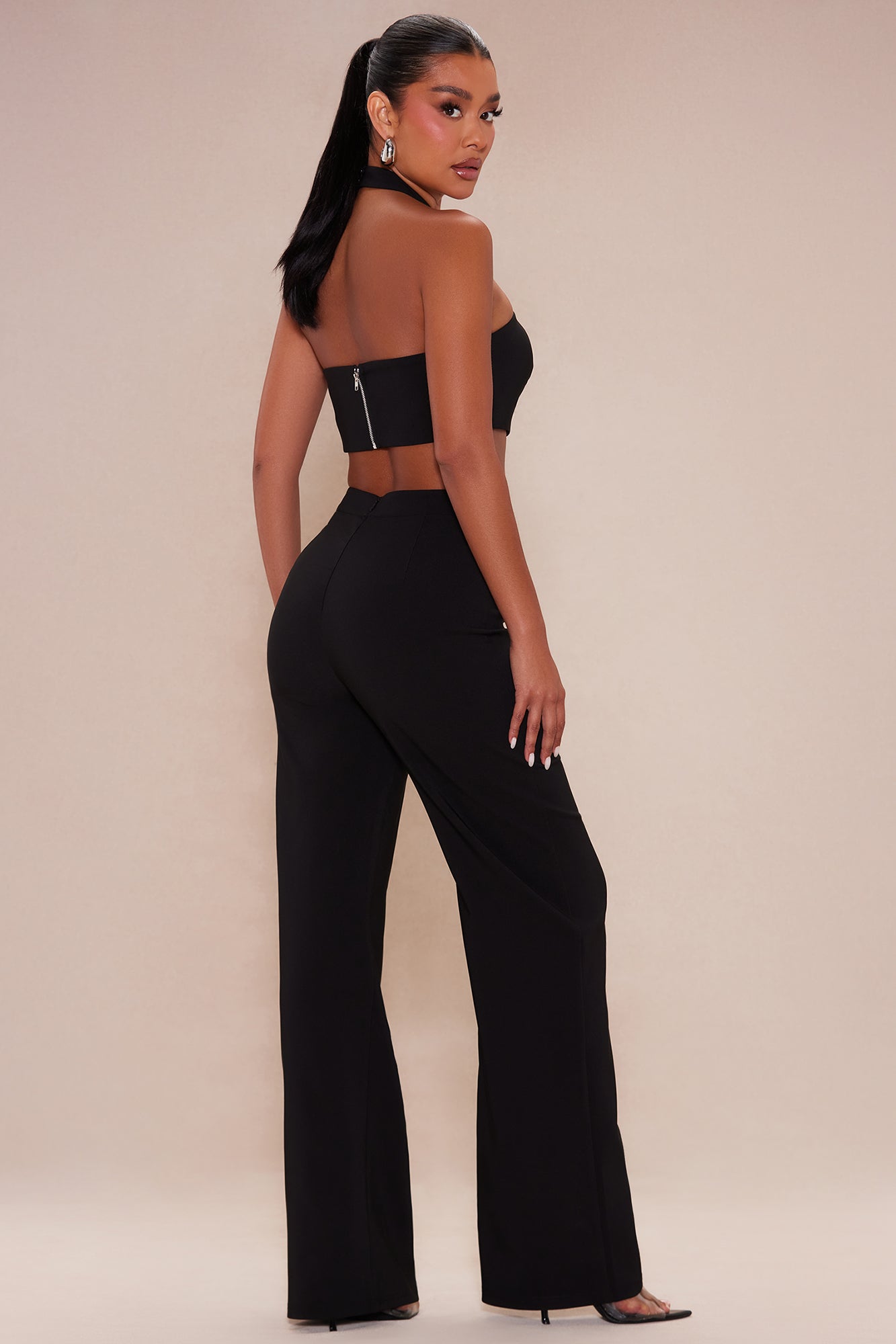 Adeline Embellished Rose Pant Set - Black - Image 4