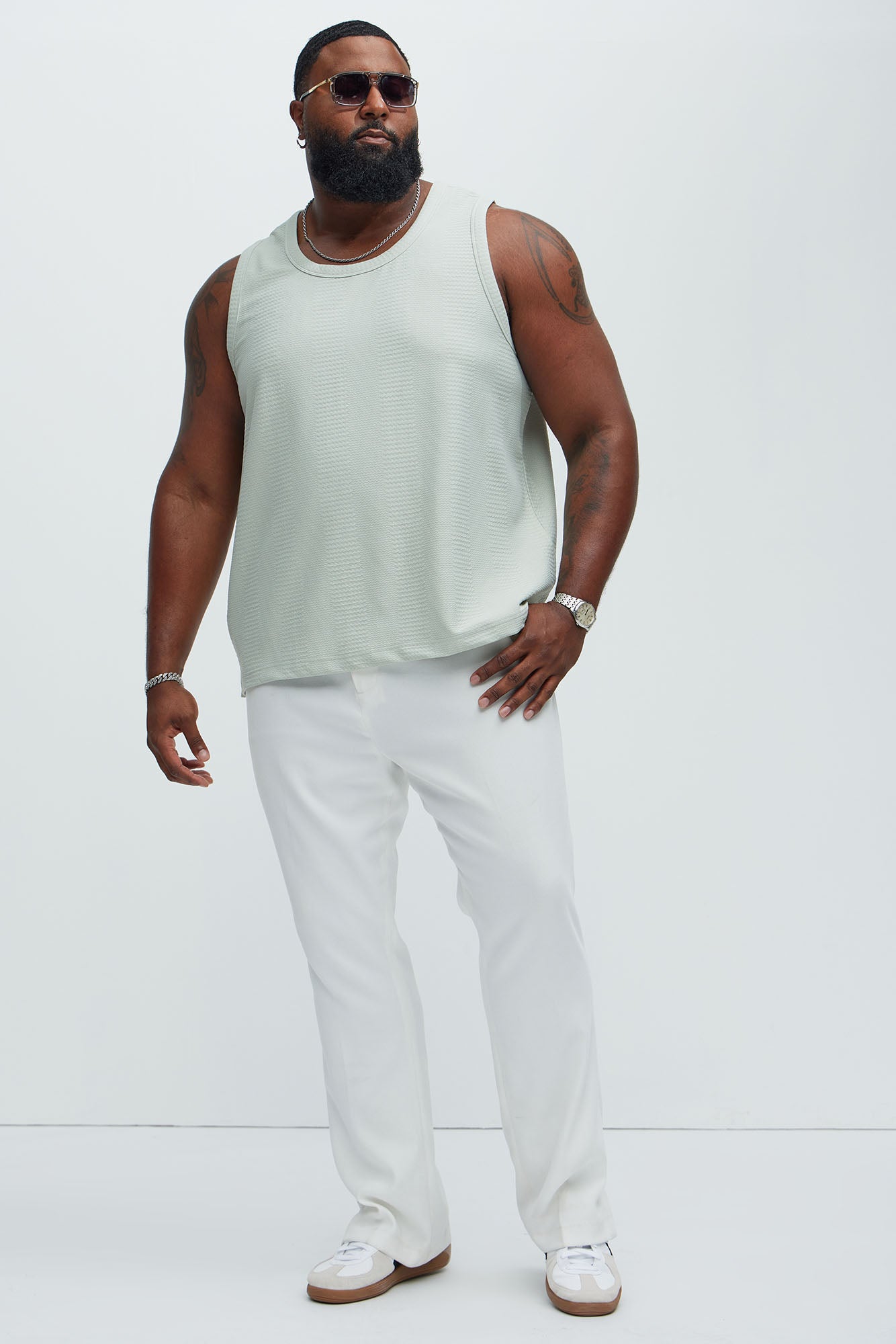 Angelo Textured Tank - Sage - Image 6