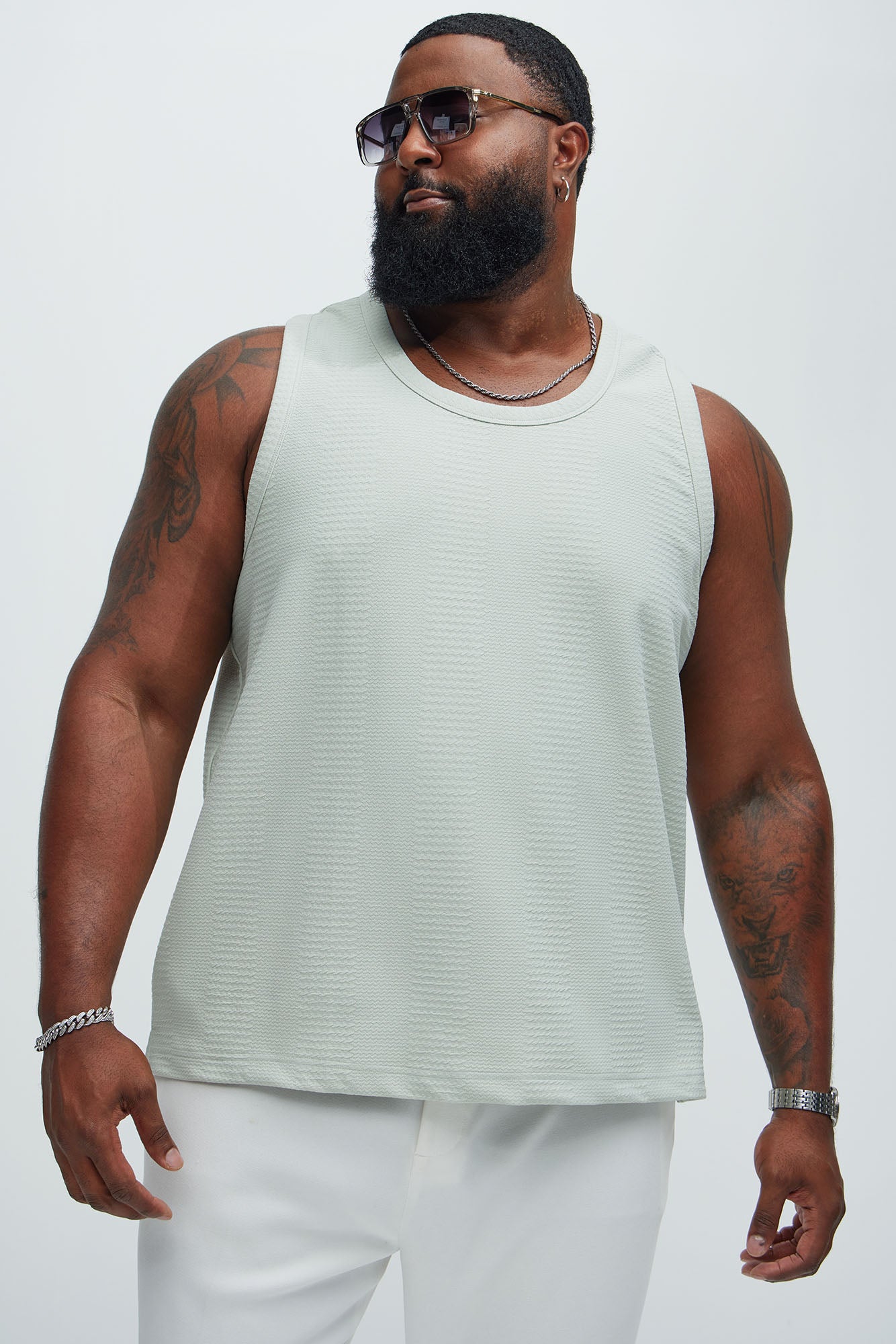 Angelo Textured Tank - Sage - Image 5