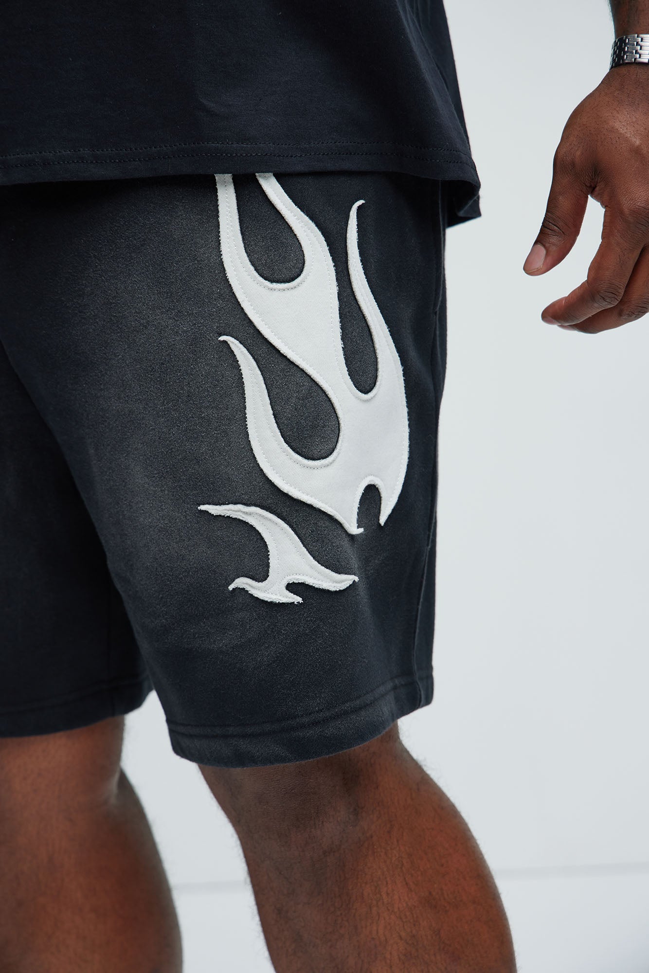 Flame Time Tyson Relaxed Shorts - Black - Image 8