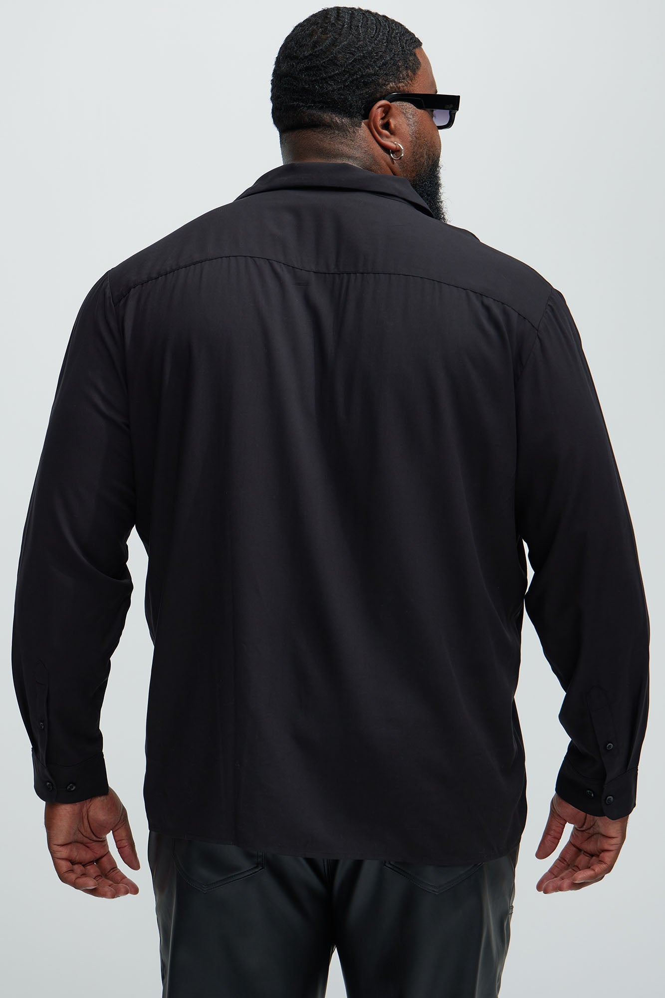 Dawson Relaxed Long Sleeve Button Up Shirt - Black - Image 11