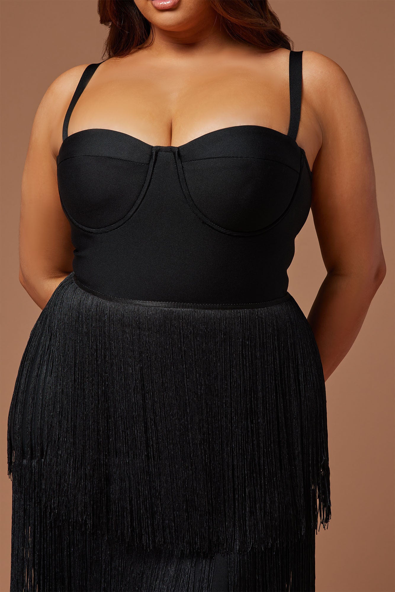 Faye Bandage Fringe Maxi Dress - Black - Image 7
