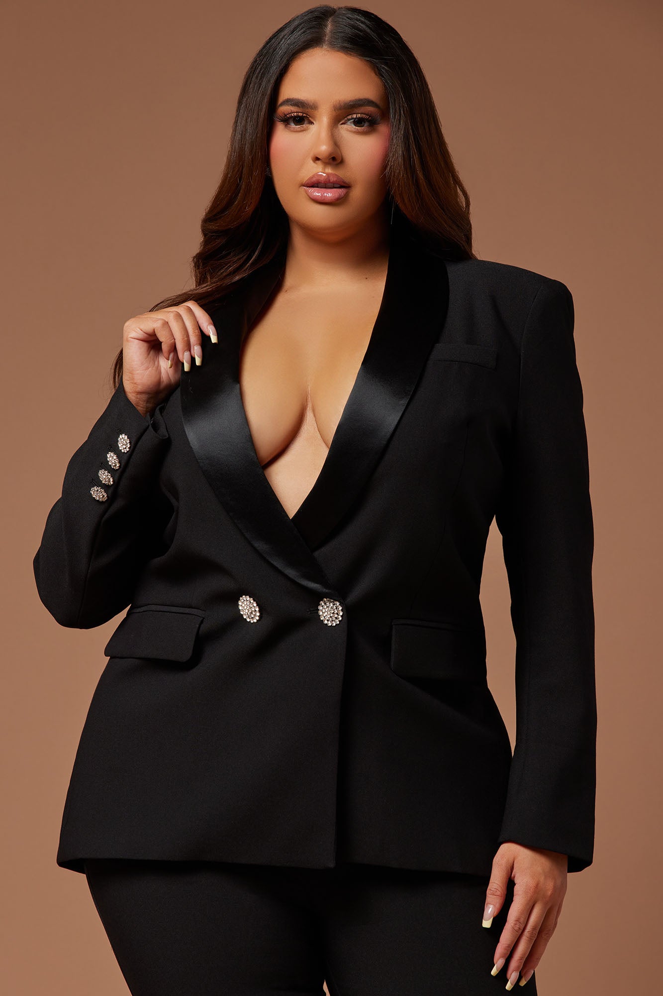 The Georgiana Oversized Blazer - Black - Image 5