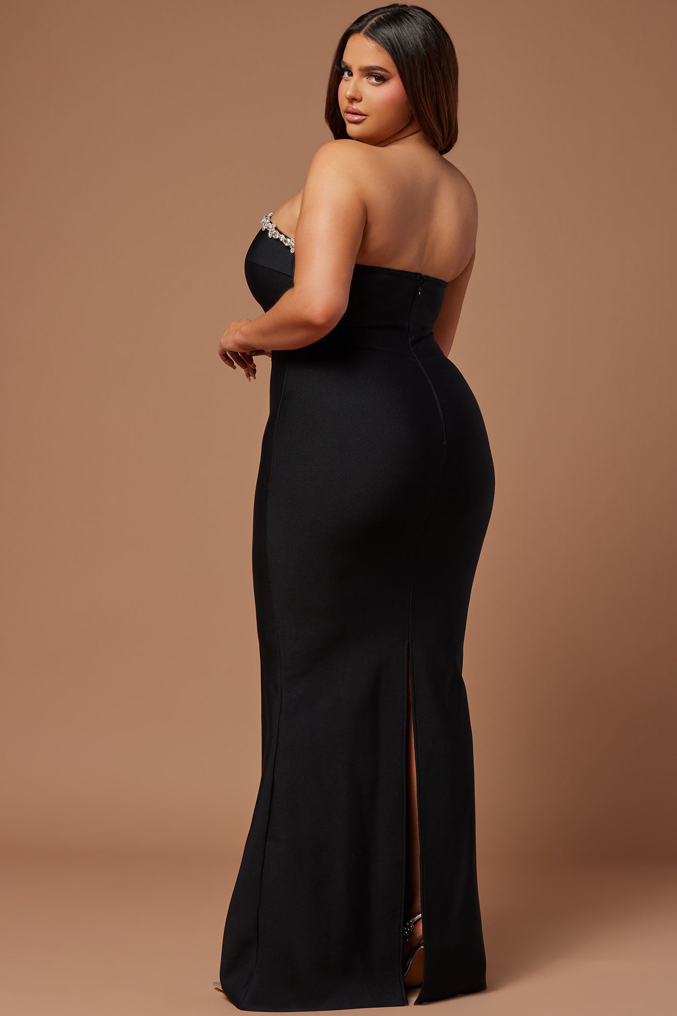 Odessa Embellished Bandage Gown - Black - Image 8