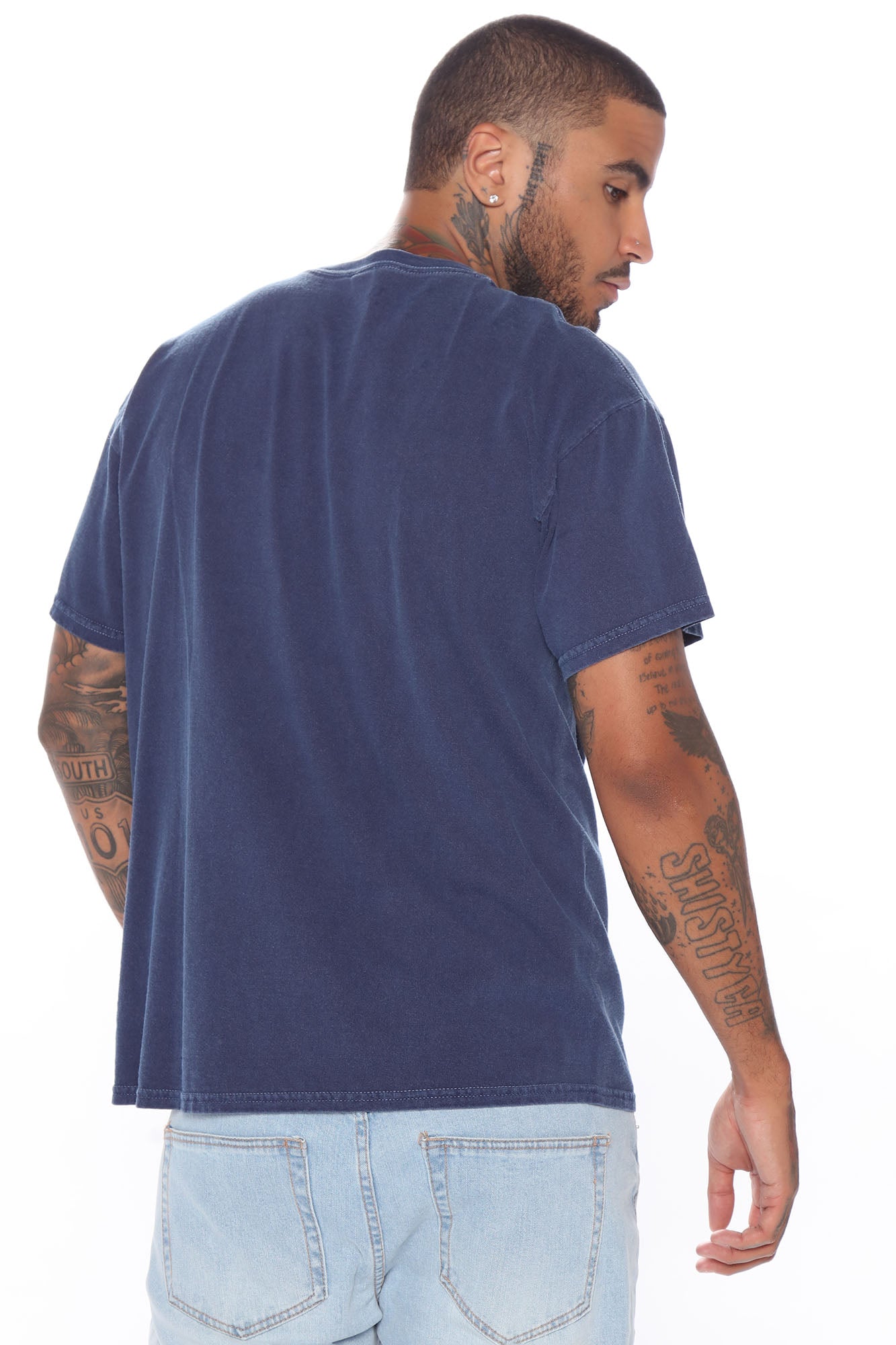Wu Tang Lightning Vintage Wash Short Sleeve Tee - Navy Wash - Image 6