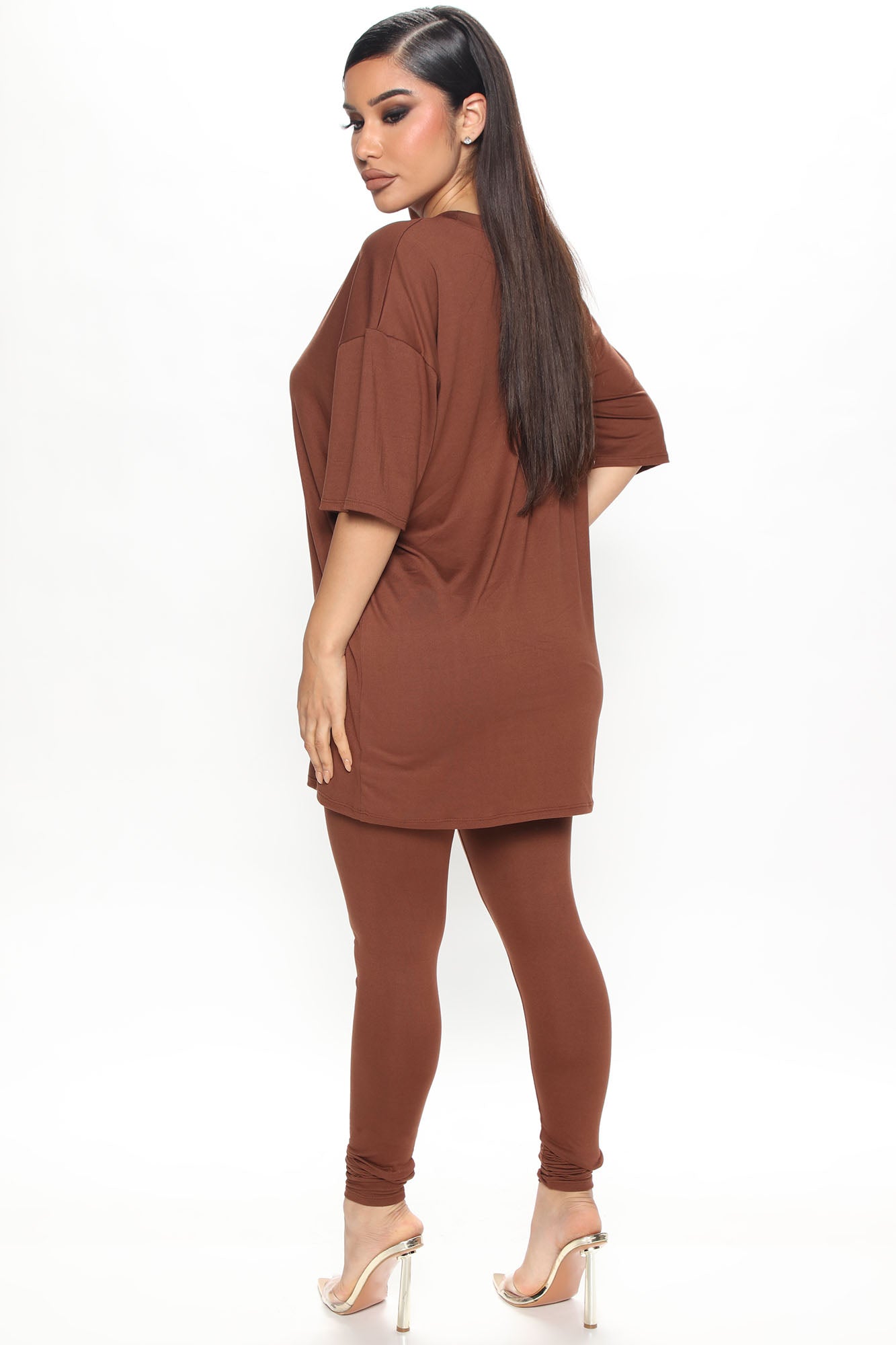 Weekend Vibes Legging Set - Brown - Image 3