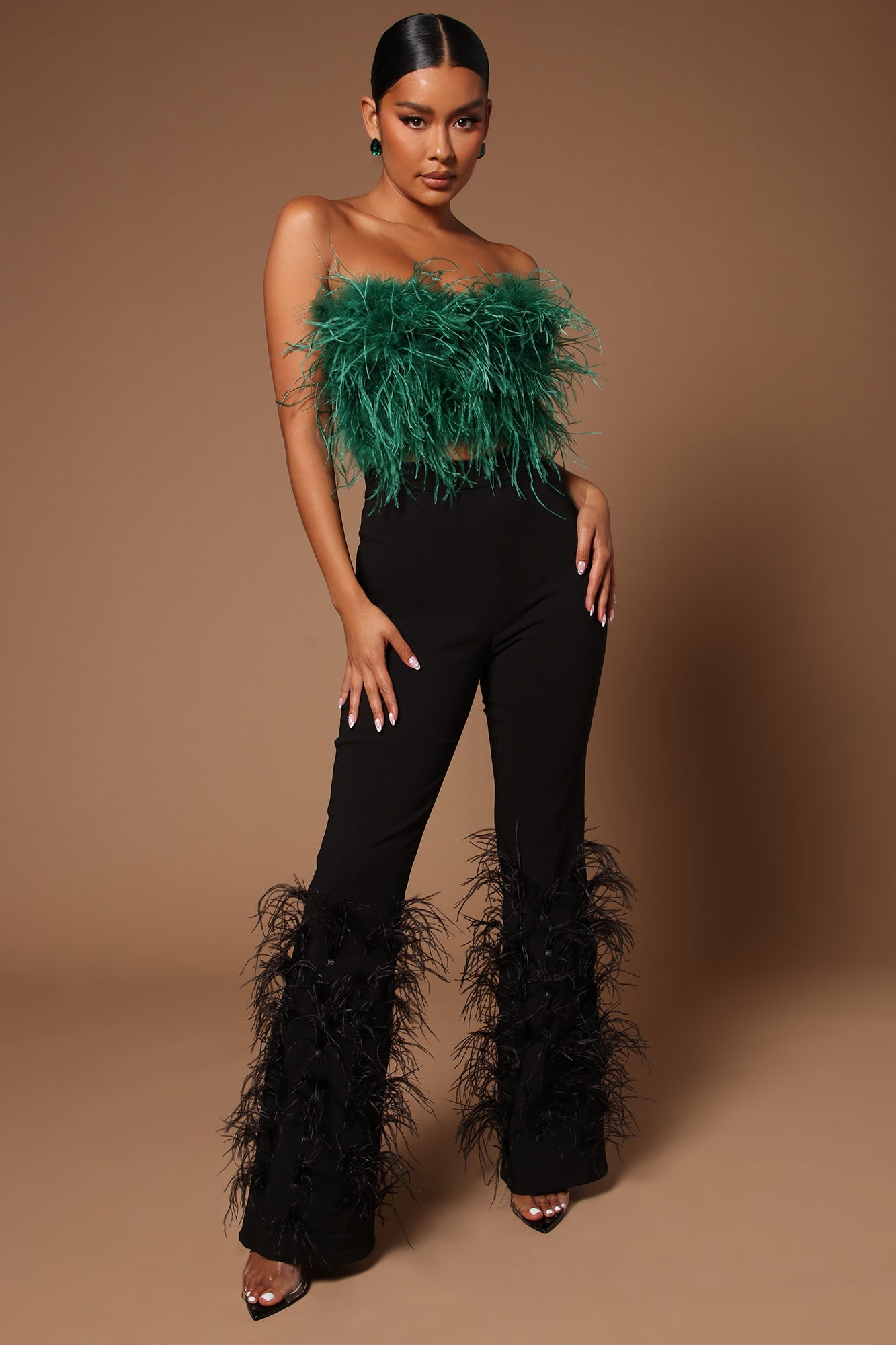 Asalia Feathered Top - Emerald - Image 3
