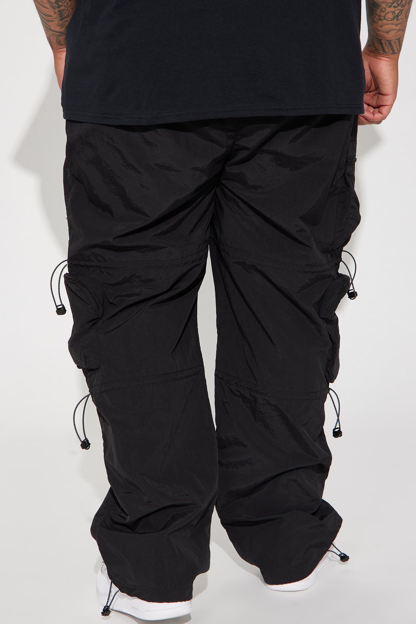 Act Like Homie Nylon Drawstring Cargo Pants - Black - Image 10