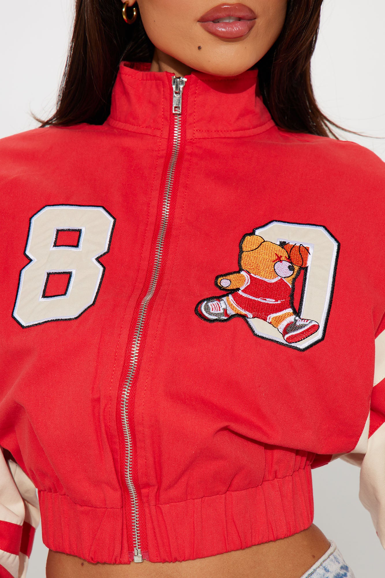 80's Retro Varsity Jacket - Red/combo - Image 3