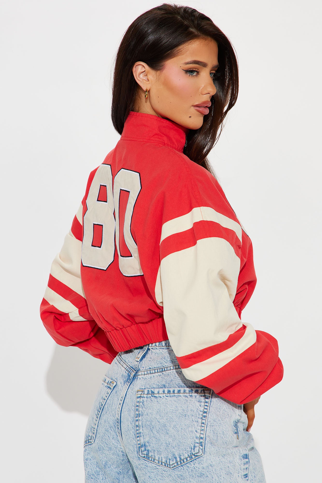 80's Retro Varsity Jacket - Red/combo - Image 4