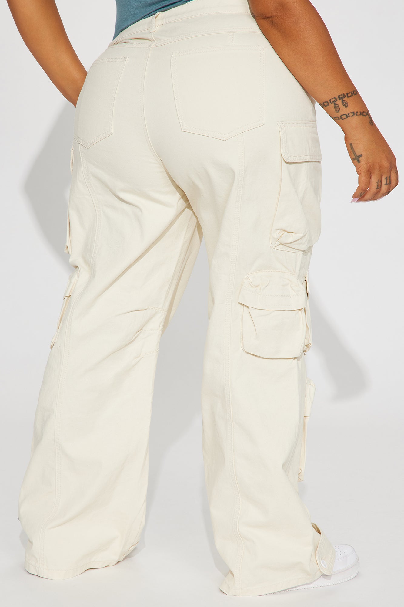 Weekender Wide Leg Cargo Pant - Ivory - Image 6