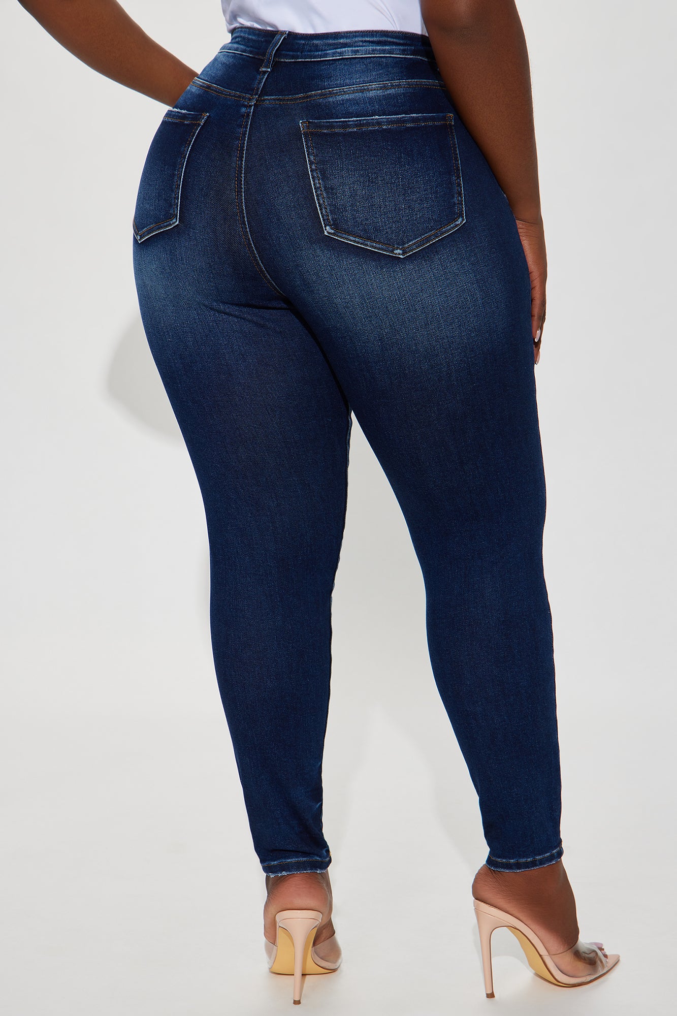 Kalisha Stretch Ripped Skinny Jeans - Dark Wash - Image 6