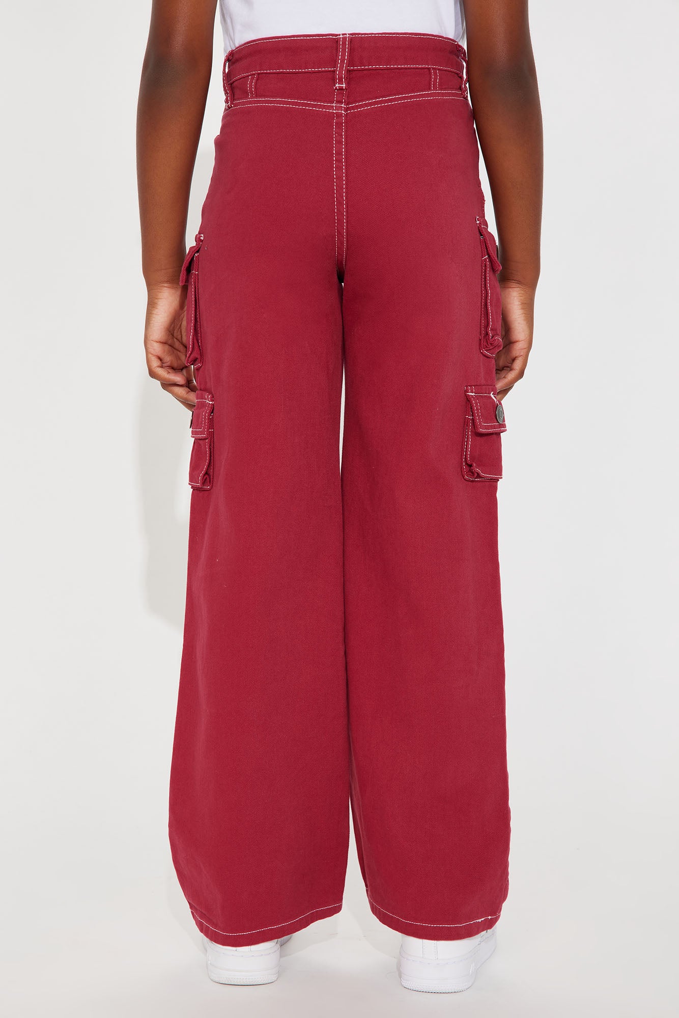Mini Lily High Rise Distressed Cargo Jeans - Pink/combo - Image 5