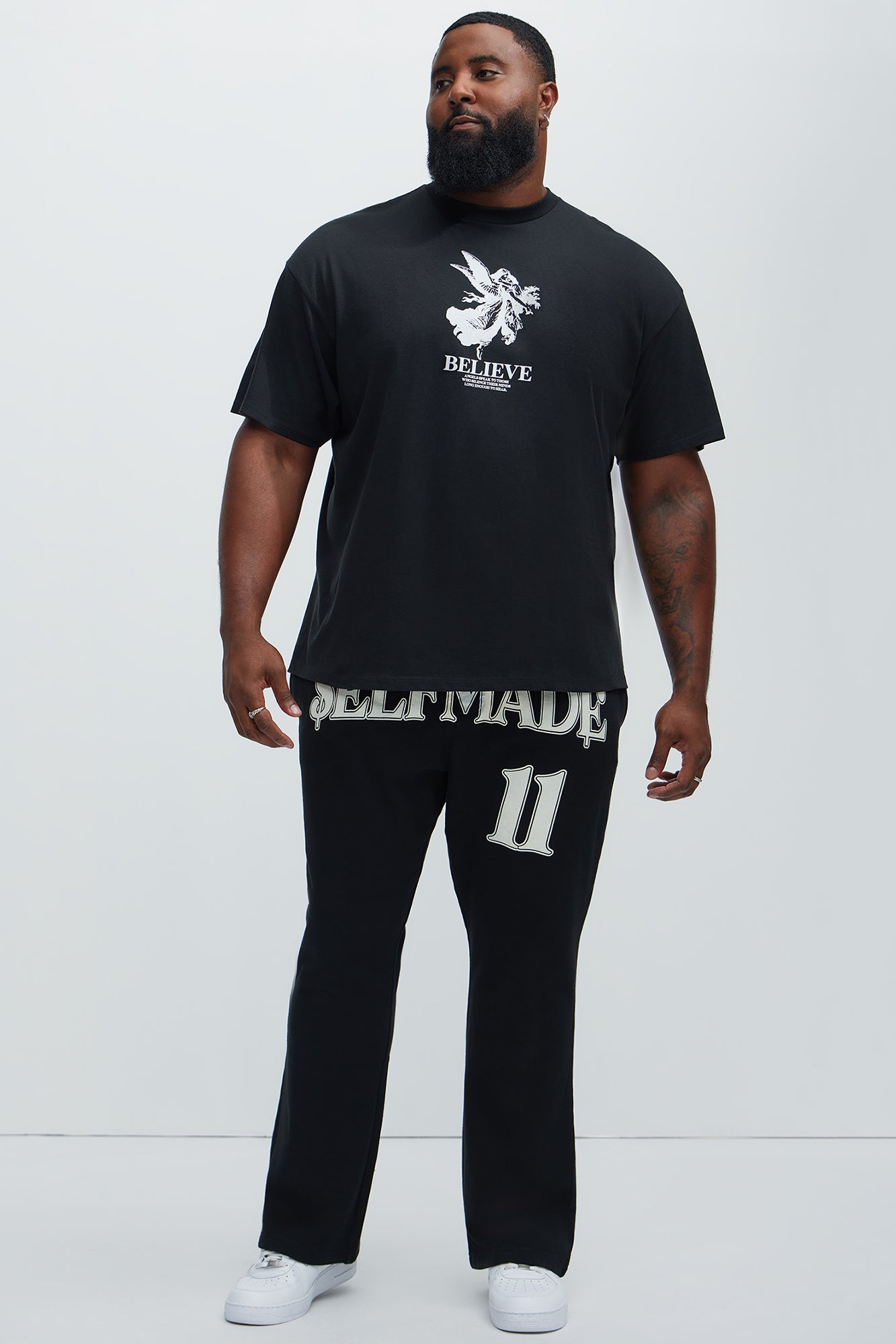 Tyson Self Made Skinny Flare Sweatpants - Black - Image 7