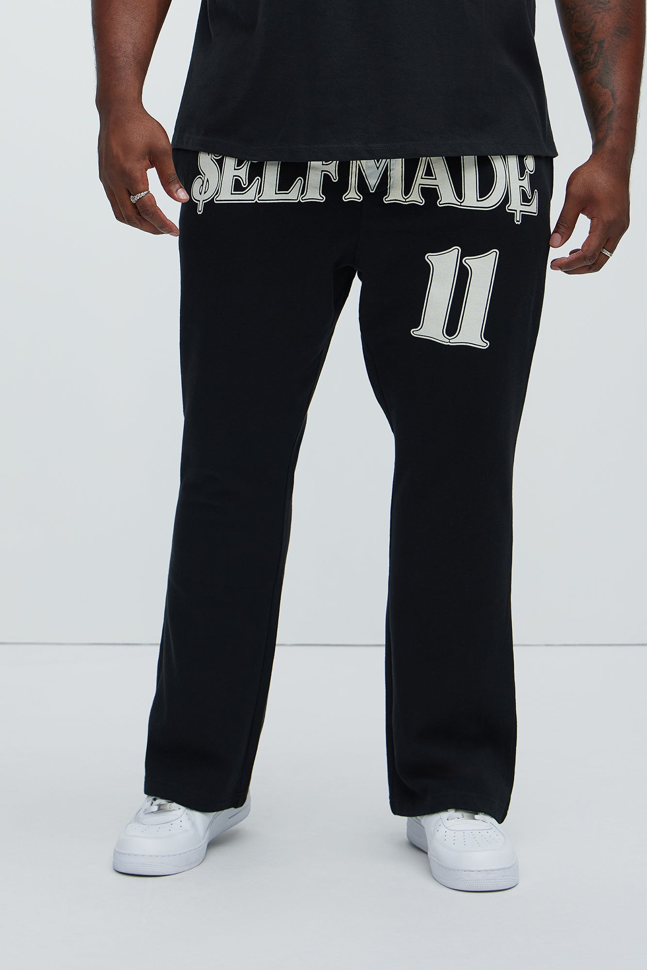 Tyson Self Made Skinny Flare Sweatpants - Black - Image 6