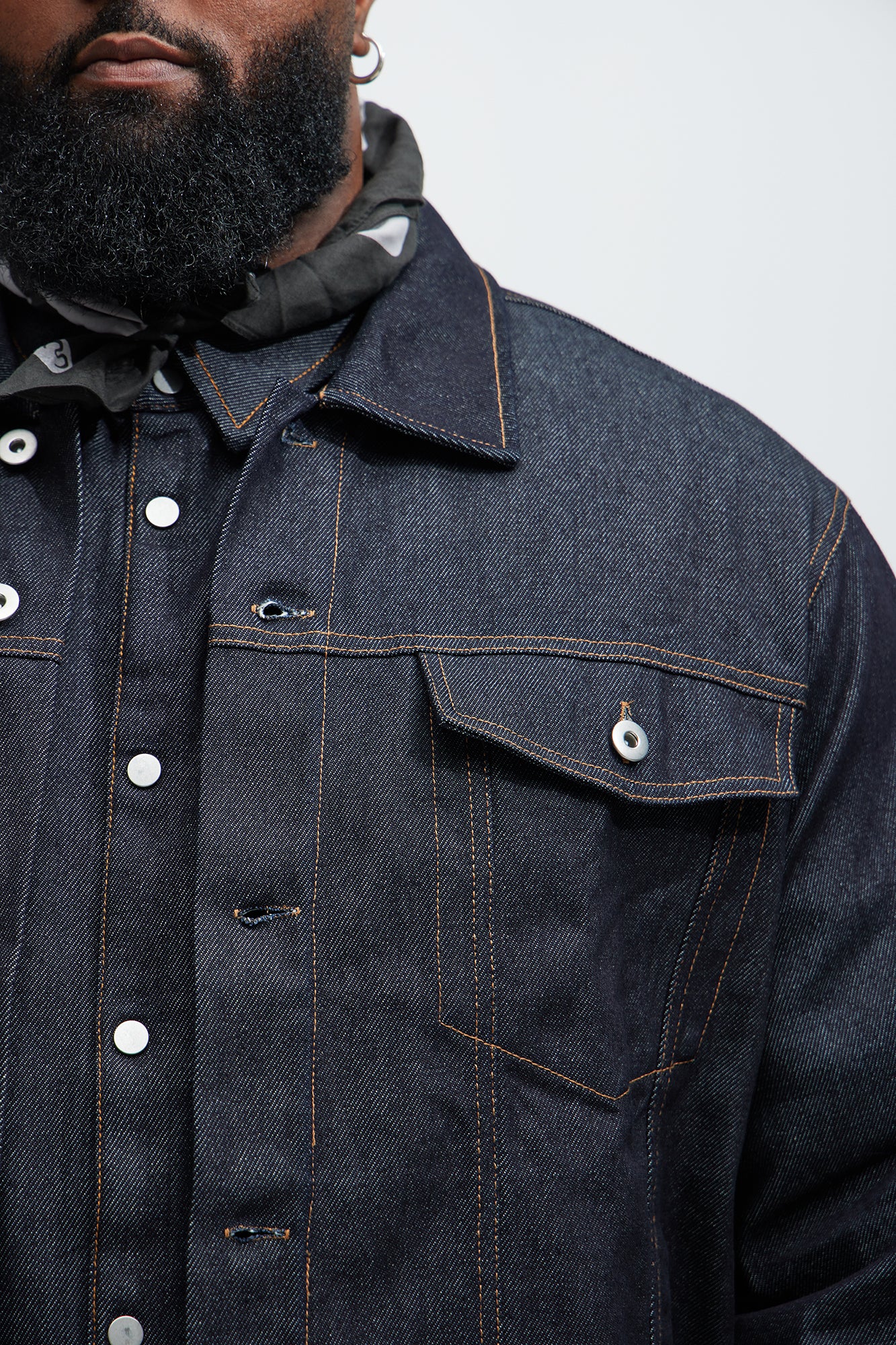 Collin Raw Denim Trucker Jacket - Indigo - Image 11