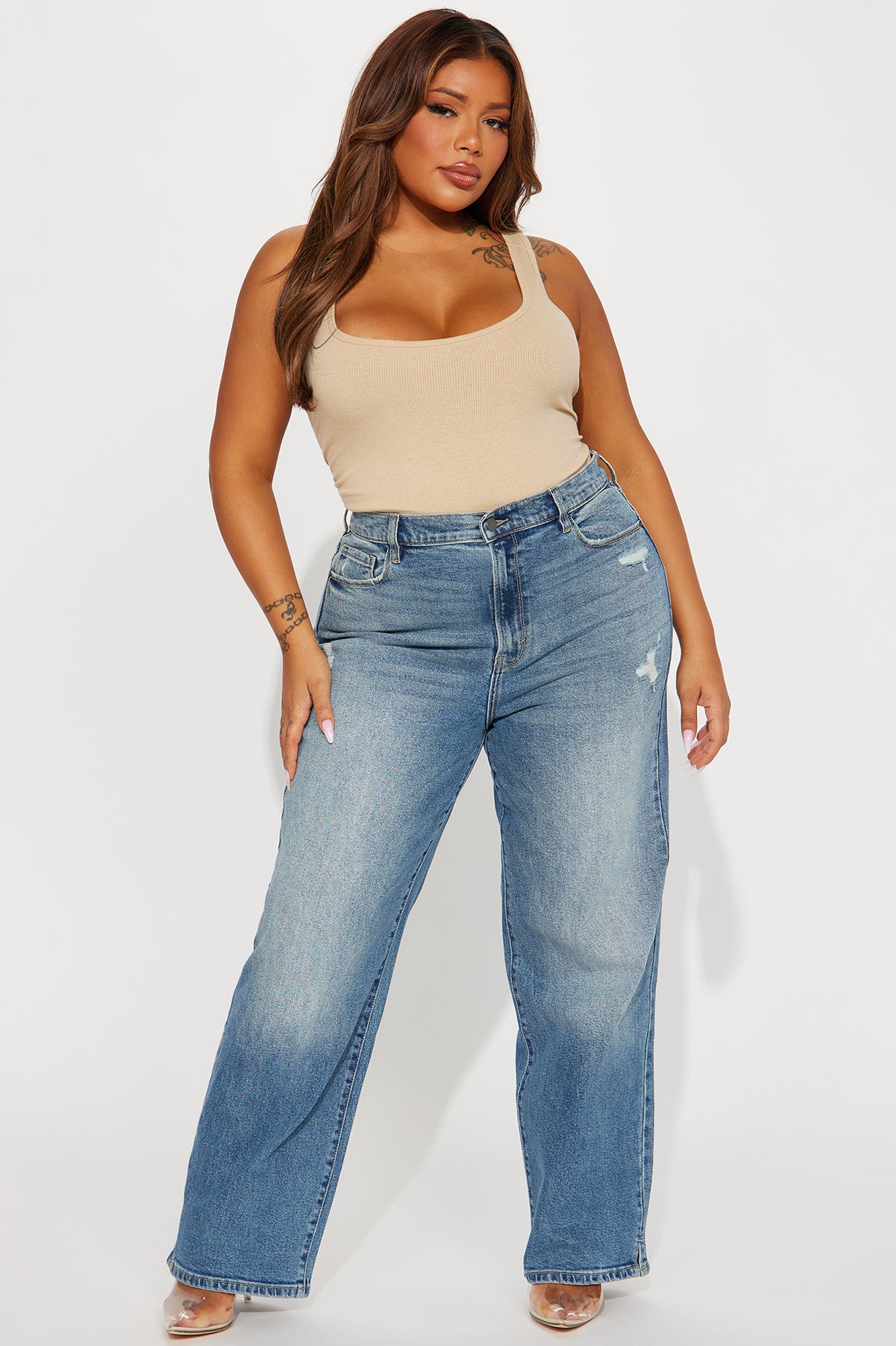 Sweet Talker Straight Leg Jeans - Medium Wash - Image 4