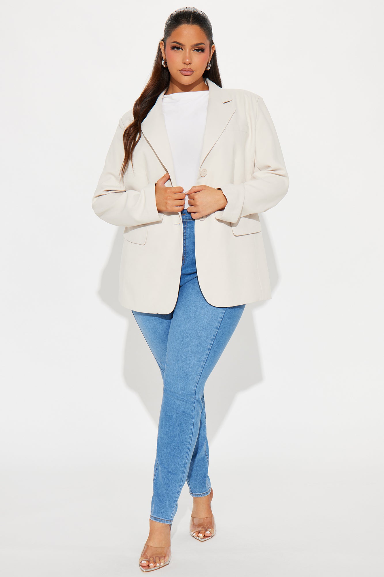 New Normal Oversized Blazer - Cream - Image 6