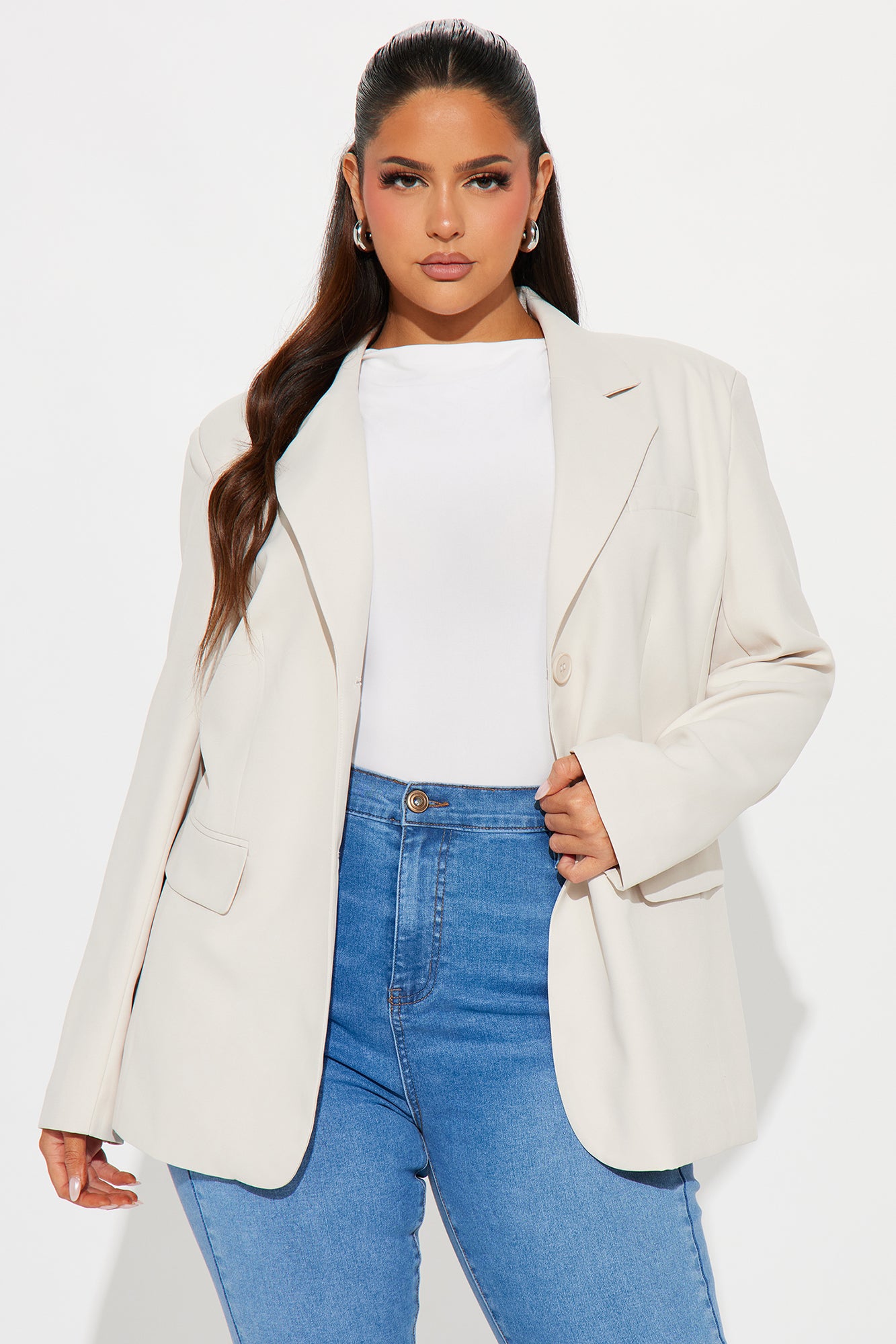 New Normal Oversized Blazer - Cream - Image 5