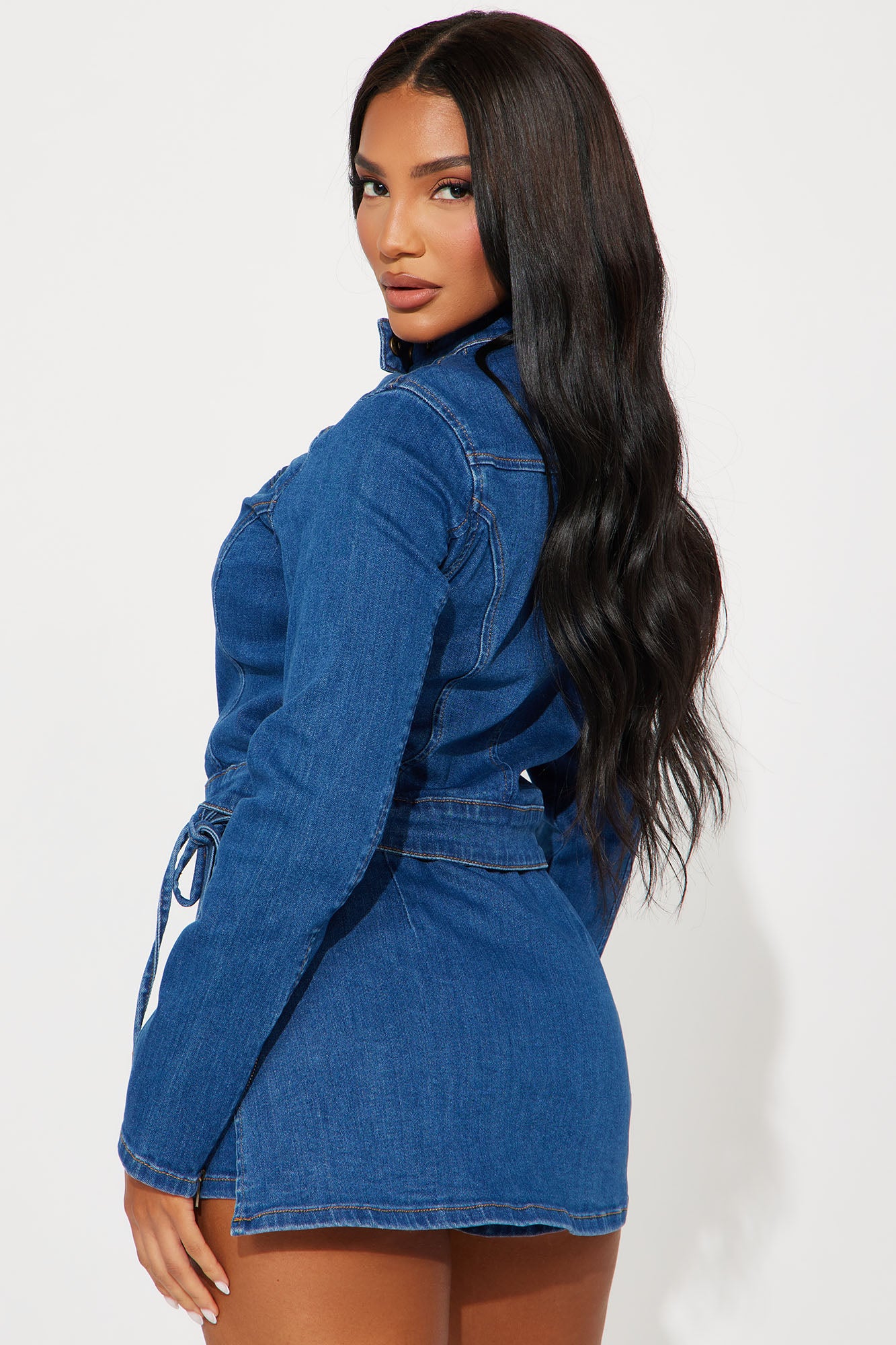 Stay Chic Denim Skort Set - Medium Wash - Image 5